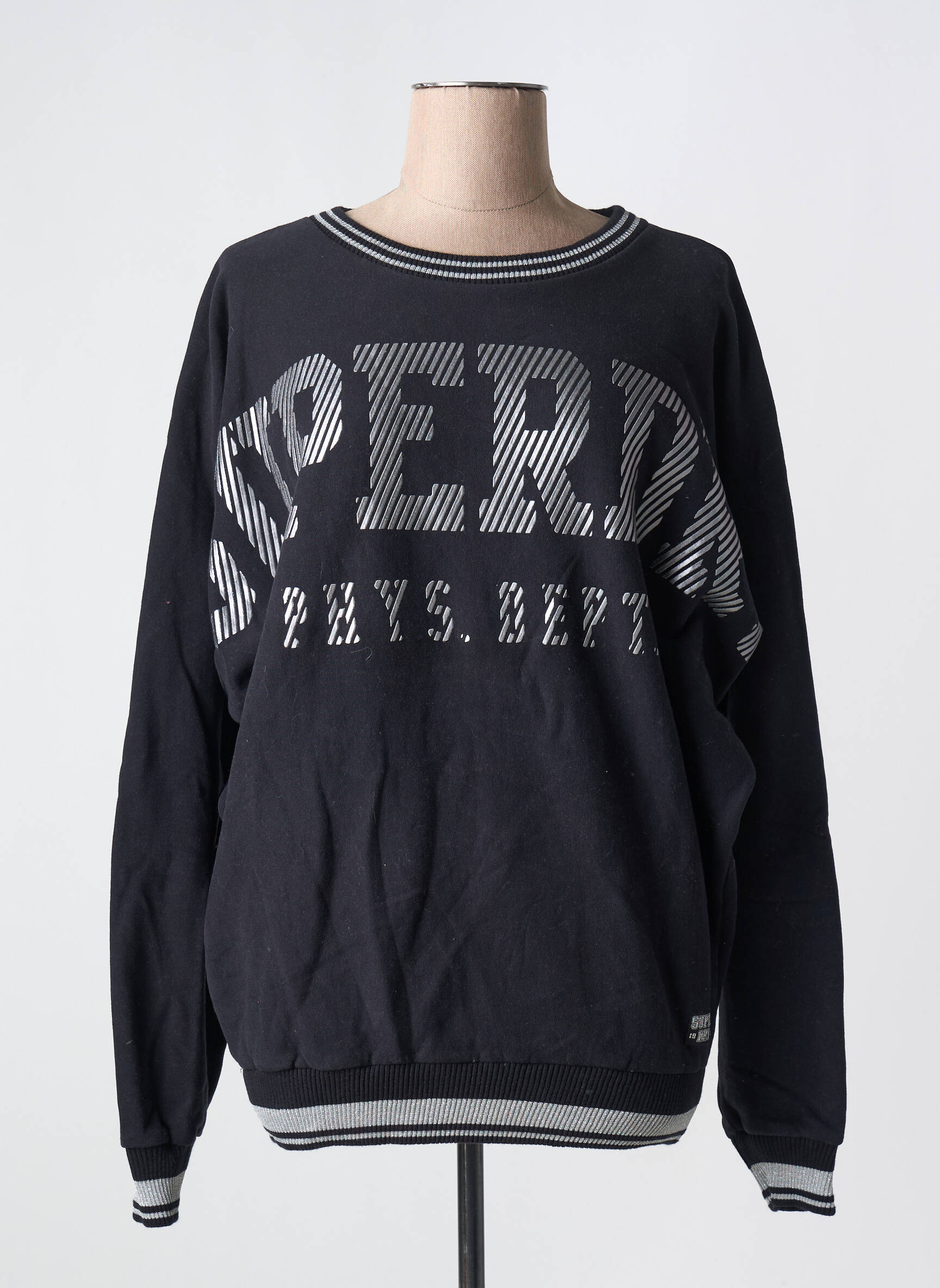 Mikroskopas floqué serigrafija ilgos rankovės juodas SUPERDRY moteris