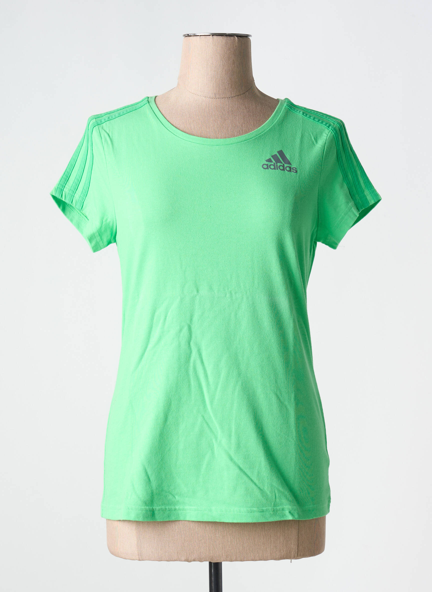 T-marškinys floqué serigrafija trumpas rankovės žalias ADIDAS moteris
