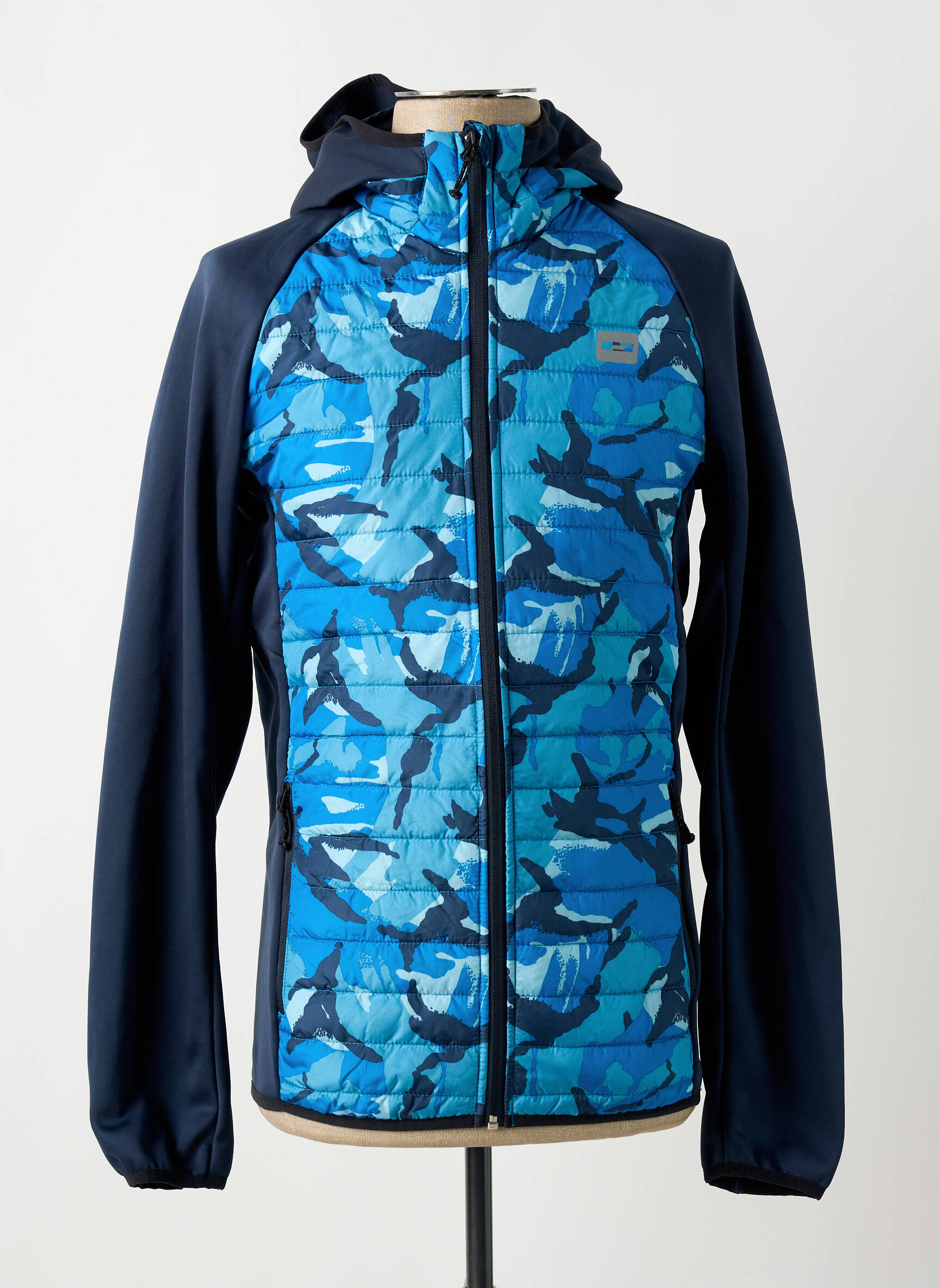 Pūkinė striukė ilgos rankovės su gobtuvu mėlyna JACK & JONES vyras