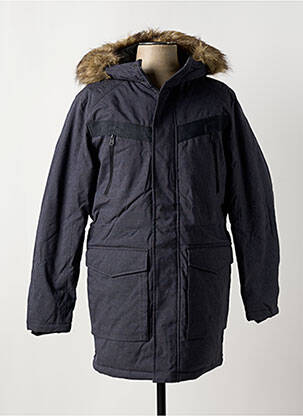 Parka bordo apdailos rankogaliai su gobtuvu mėlyna JACK & JONES vyras
