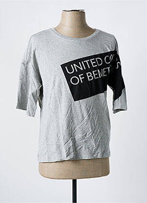 T-marškinys tiesi kirpimas trumpas rankovės pilka UNITED COLORS OF BENETTON vyras