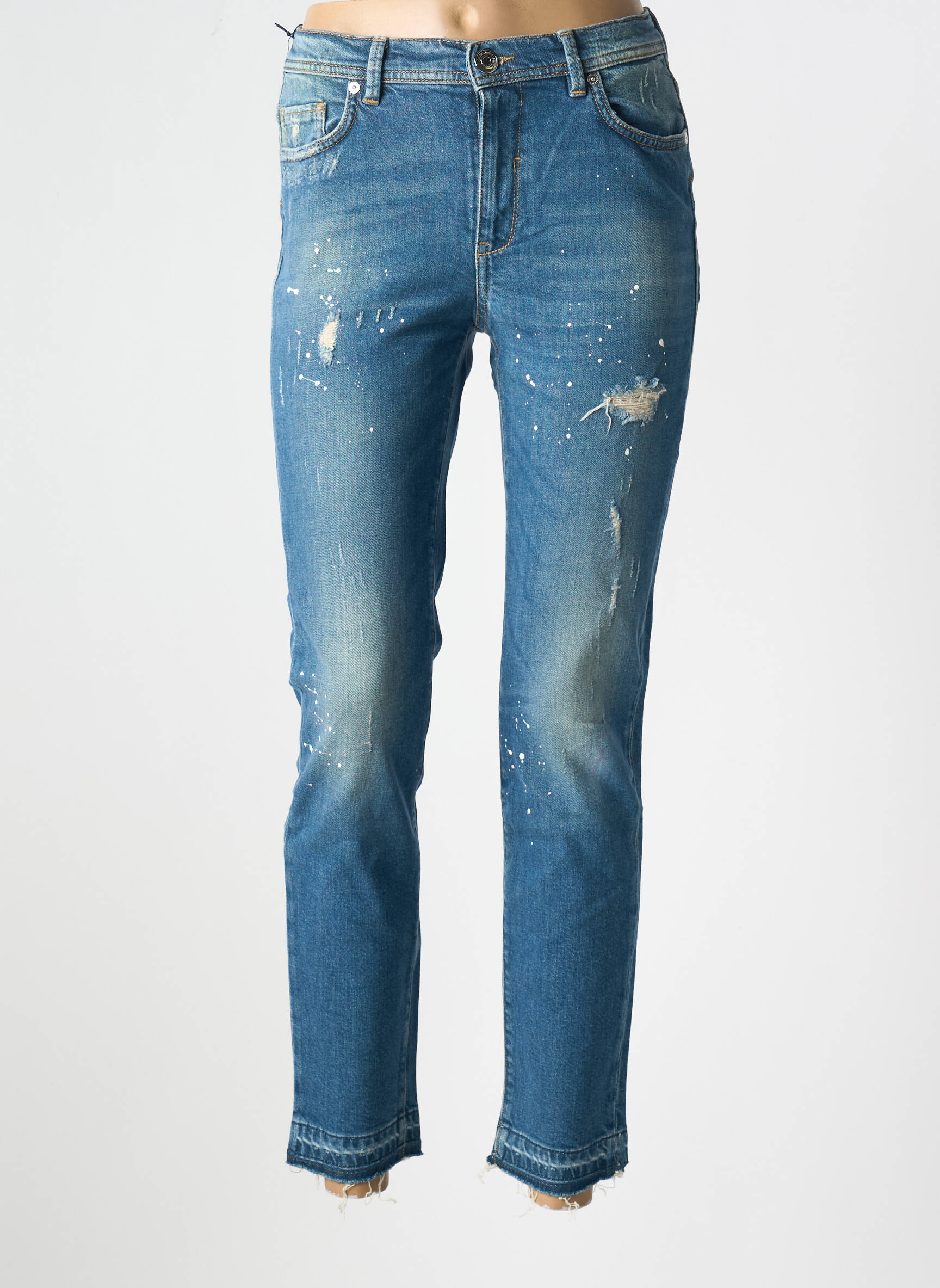 Lieknos džinsai nusidėvėjęs ir išblukęs efektas normala dydis mėlyna TRUSSARDI JEANS moteris