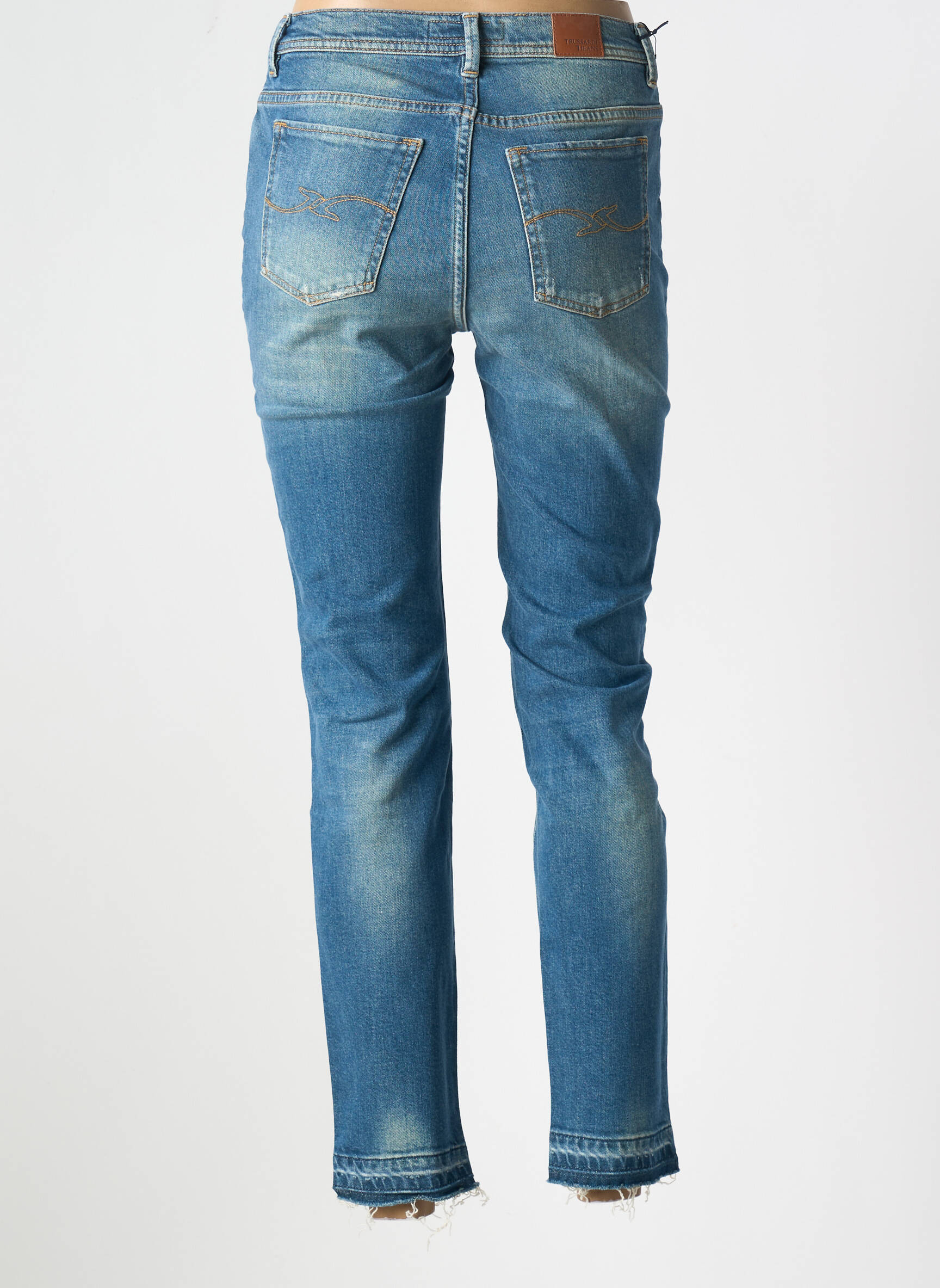 Lieknos džinsai nusidėvėjęs ir išblukęs efektas normala dydis mėlyna TRUSSARDI JEANS moteris