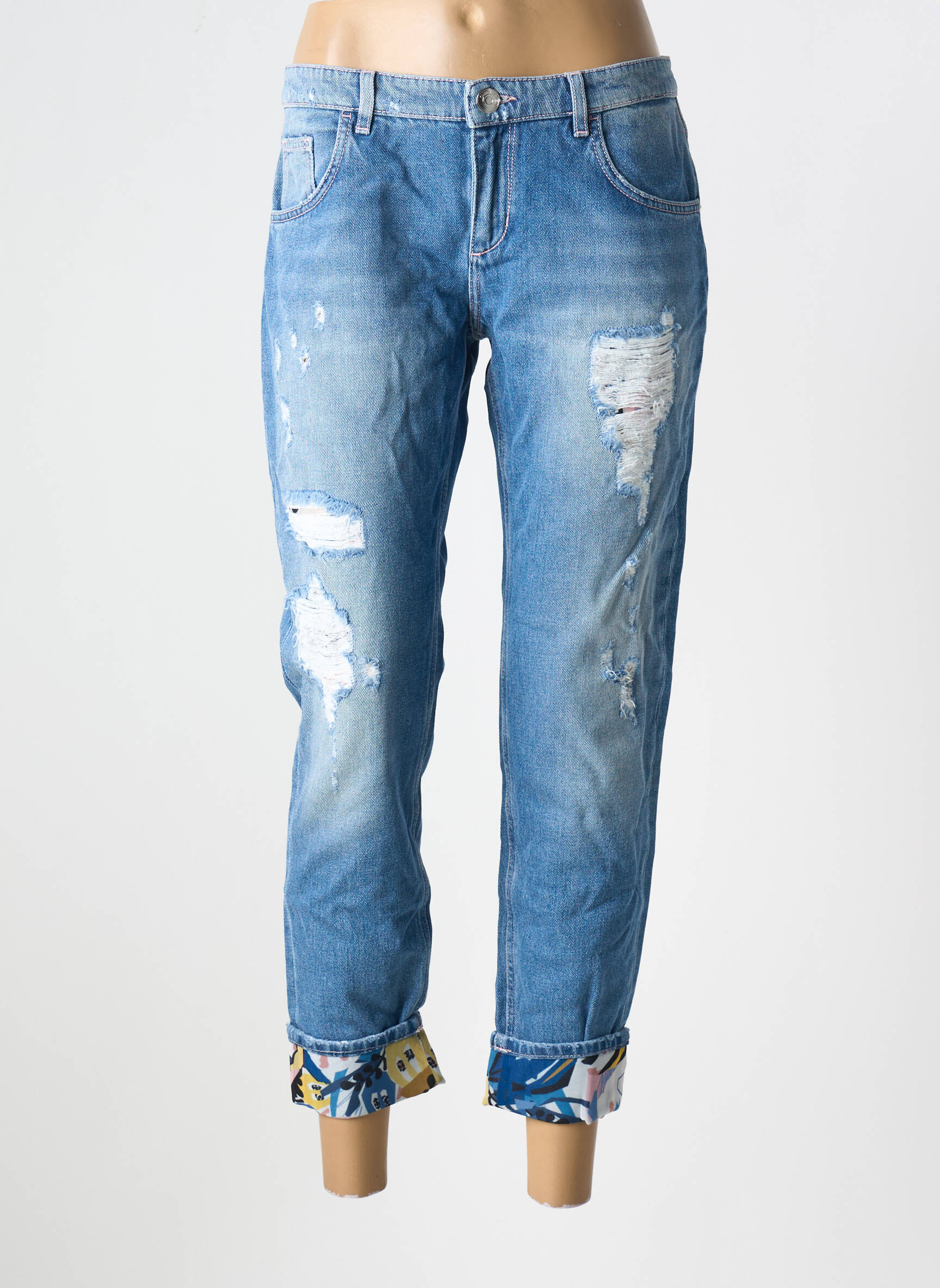 Boyfriend džinsai maža dydžio maža dydžio mėlyna TRUSSARDI JEANS moteris