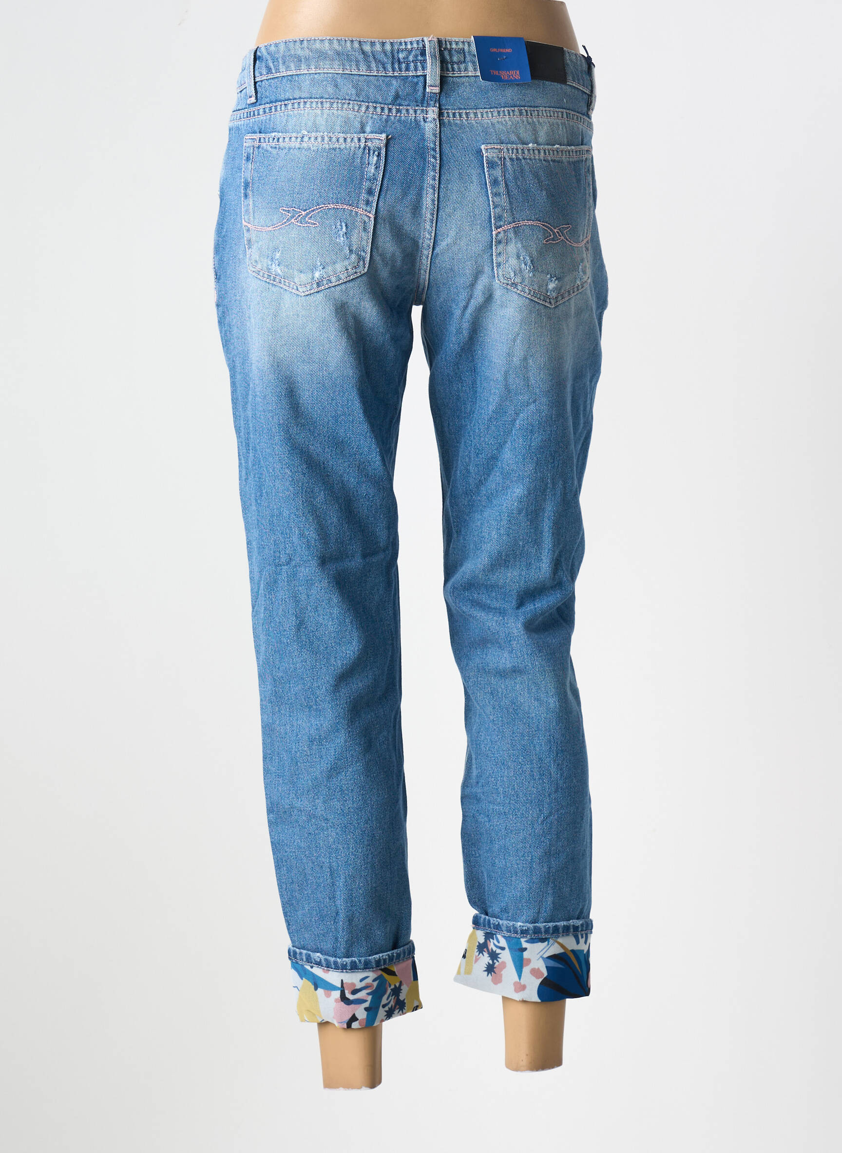 Boyfriend džinsai maža dydžio maža dydžio mėlyna TRUSSARDI JEANS moteris