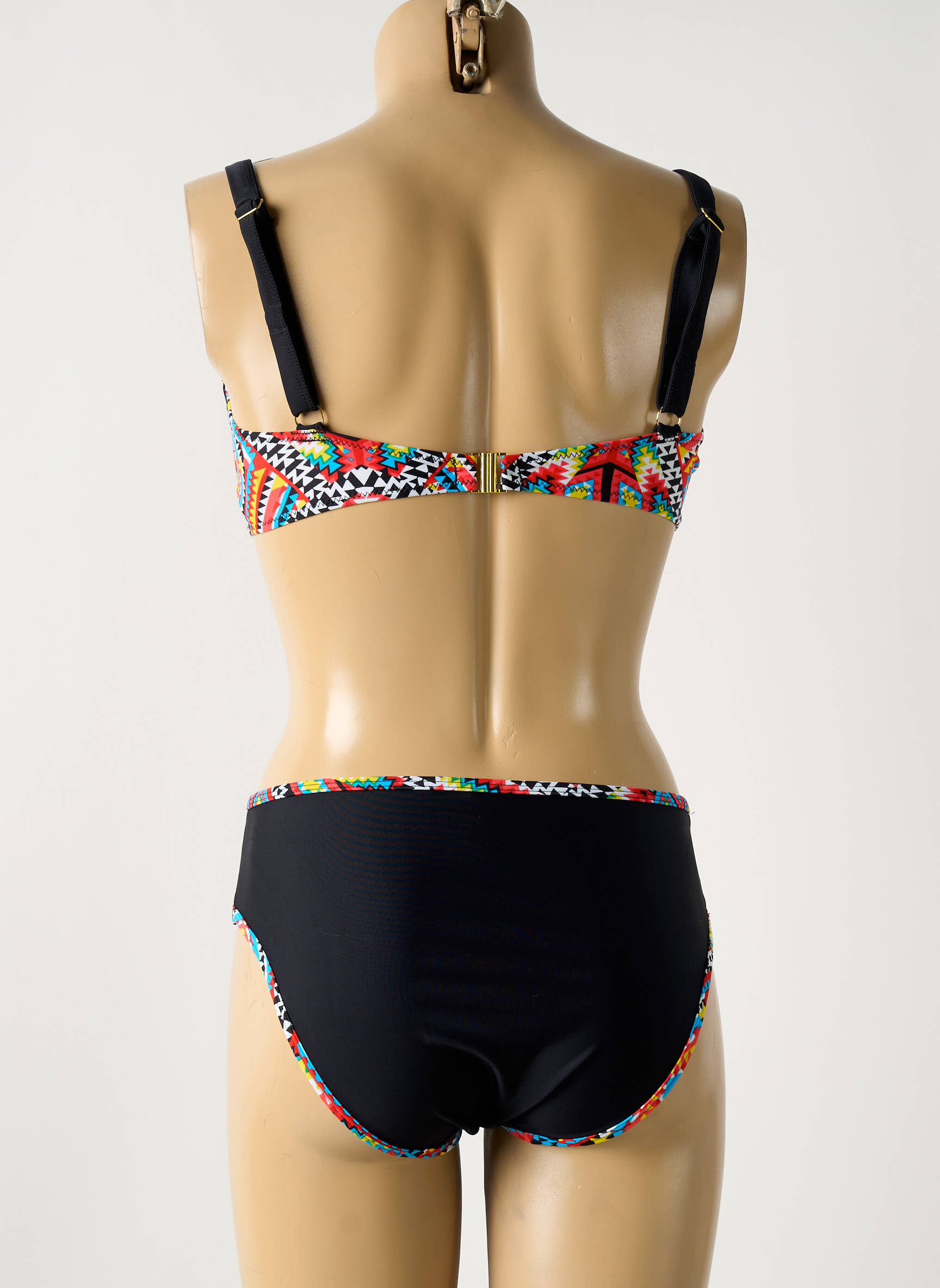 Dvivietis maudymosi kostiumėlis tamprumas pilnas palaikantis liemenėlės viršus juodas DEIDAD moteris
