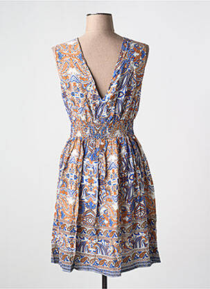 Pusilgių suknelė gėlių raštas be rankų mėlyna HF WOMAN COLLECTION moteris