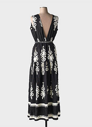 Ilga suknelė fantazijos raštas be rankų juodas HF WOMAN COLLECTION moteris