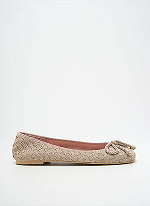 Balerinos apvalus mygtukas plokščias kulnas iki 3 cm bežinis PRETTY BALLERINAS moteris