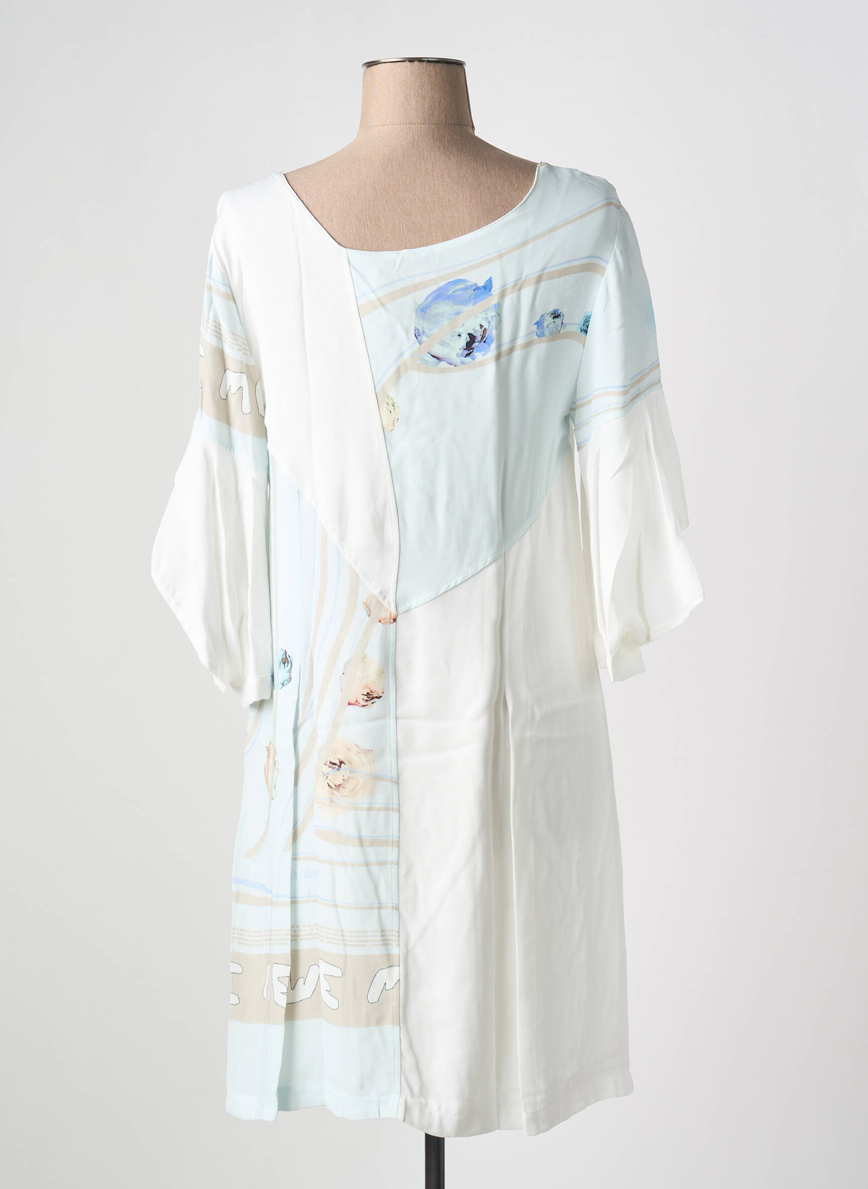 Trumpa suknelė sklandi forma 3/4 rankovės baltas ELISA CAVALETTI moteris