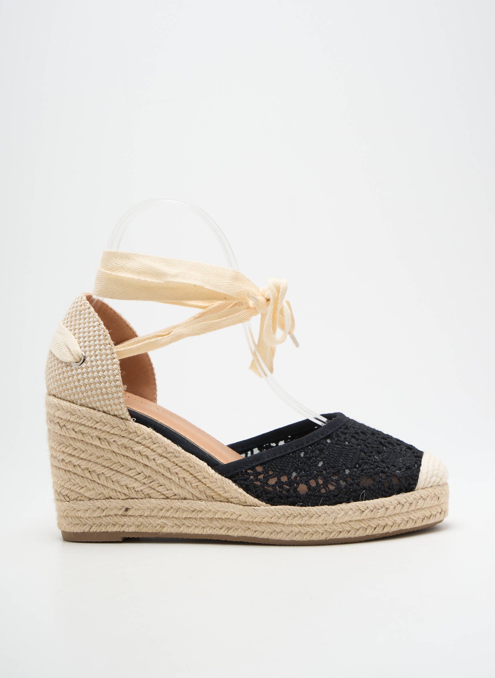 Espadrilės šnervių uždarymas kulnas nuo 7 iki 9 cm juodas IDEAL SHOES moteris