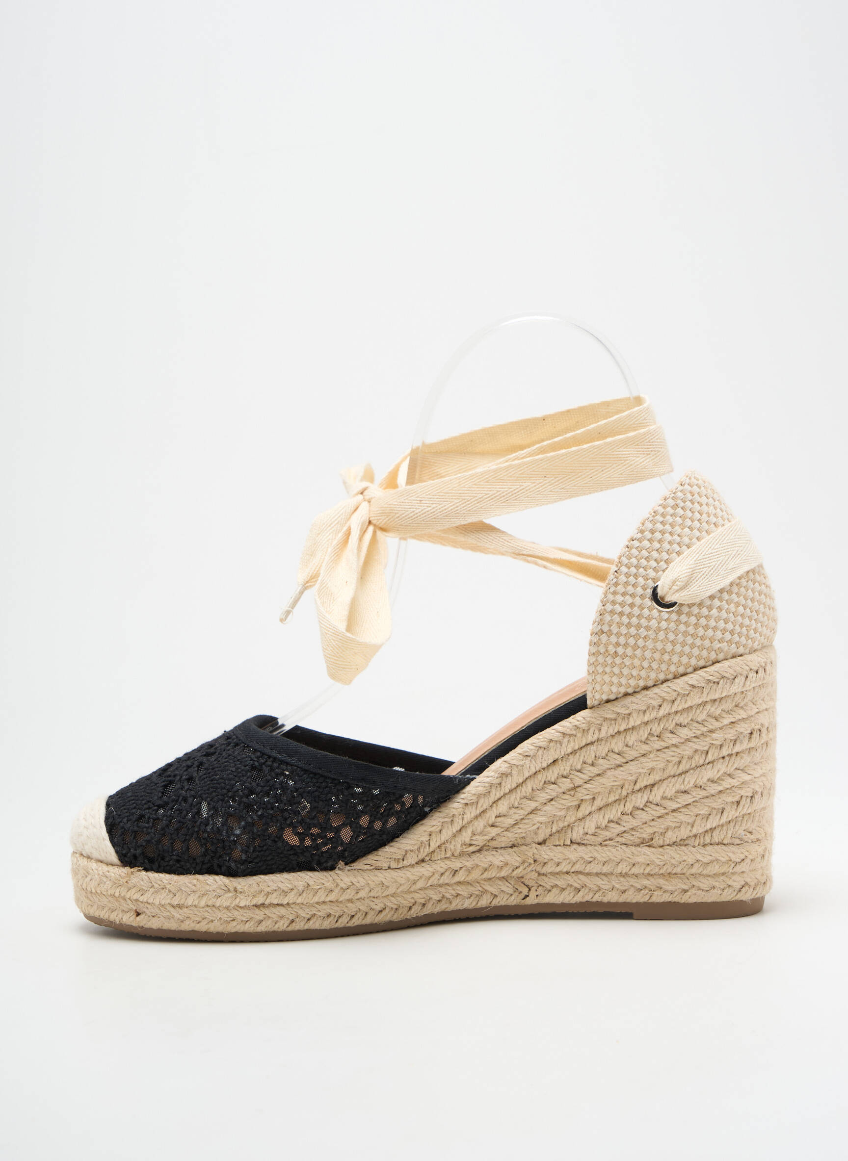 Espadrilės šnervių uždarymas kulnas nuo 7 iki 9 cm juodas IDEAL SHOES moteris