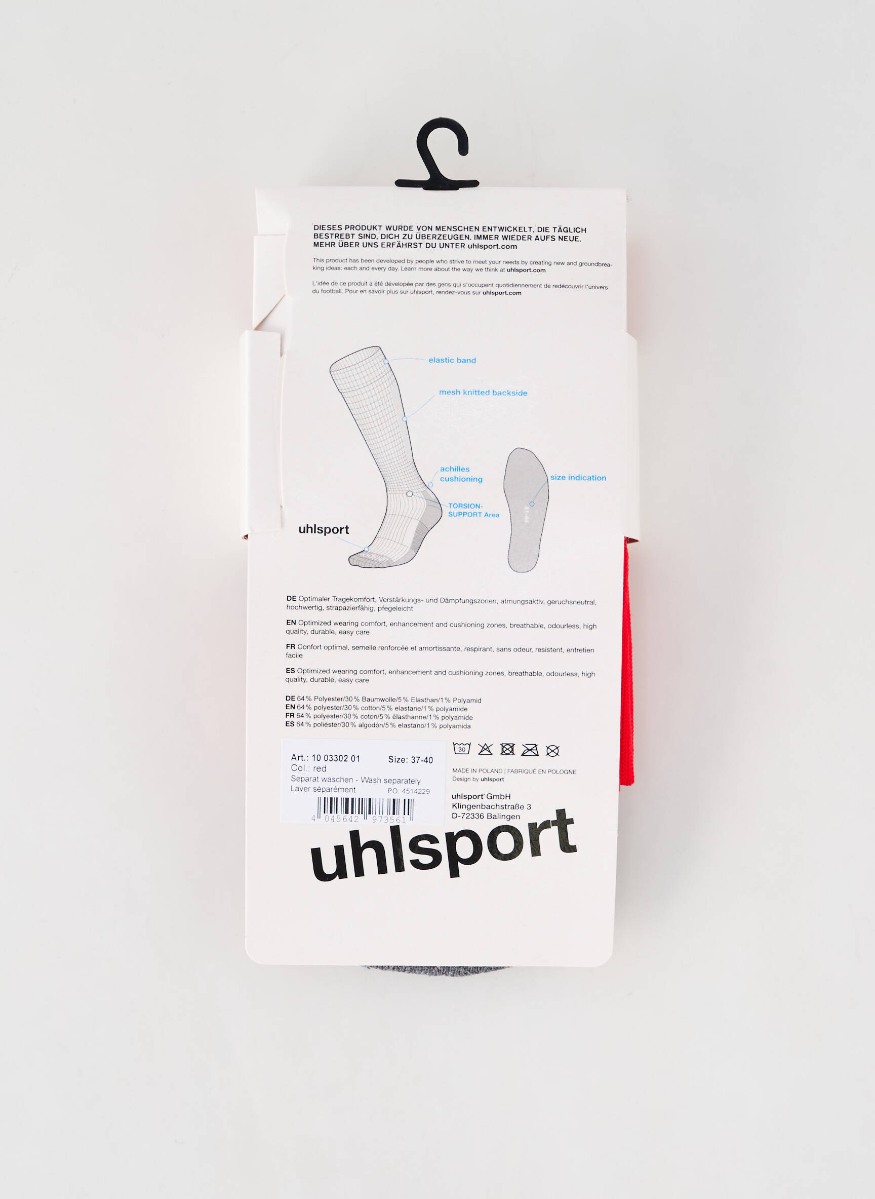 Kojinės tamprumas raudona UHLSPORT vyras