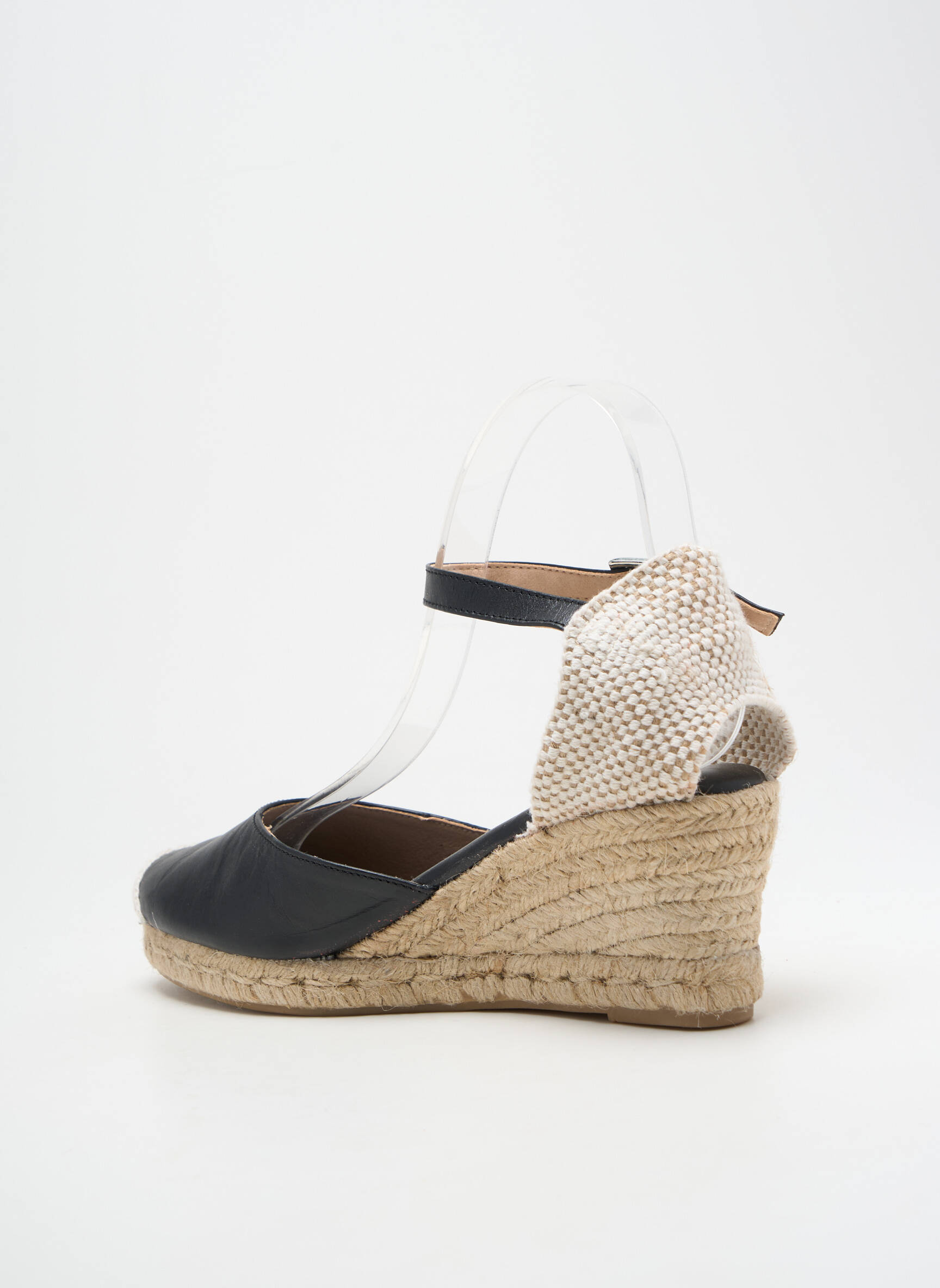 Espadrilės satino audinys kulnas nuo 7 iki 9 cm juodas MARILA moteris