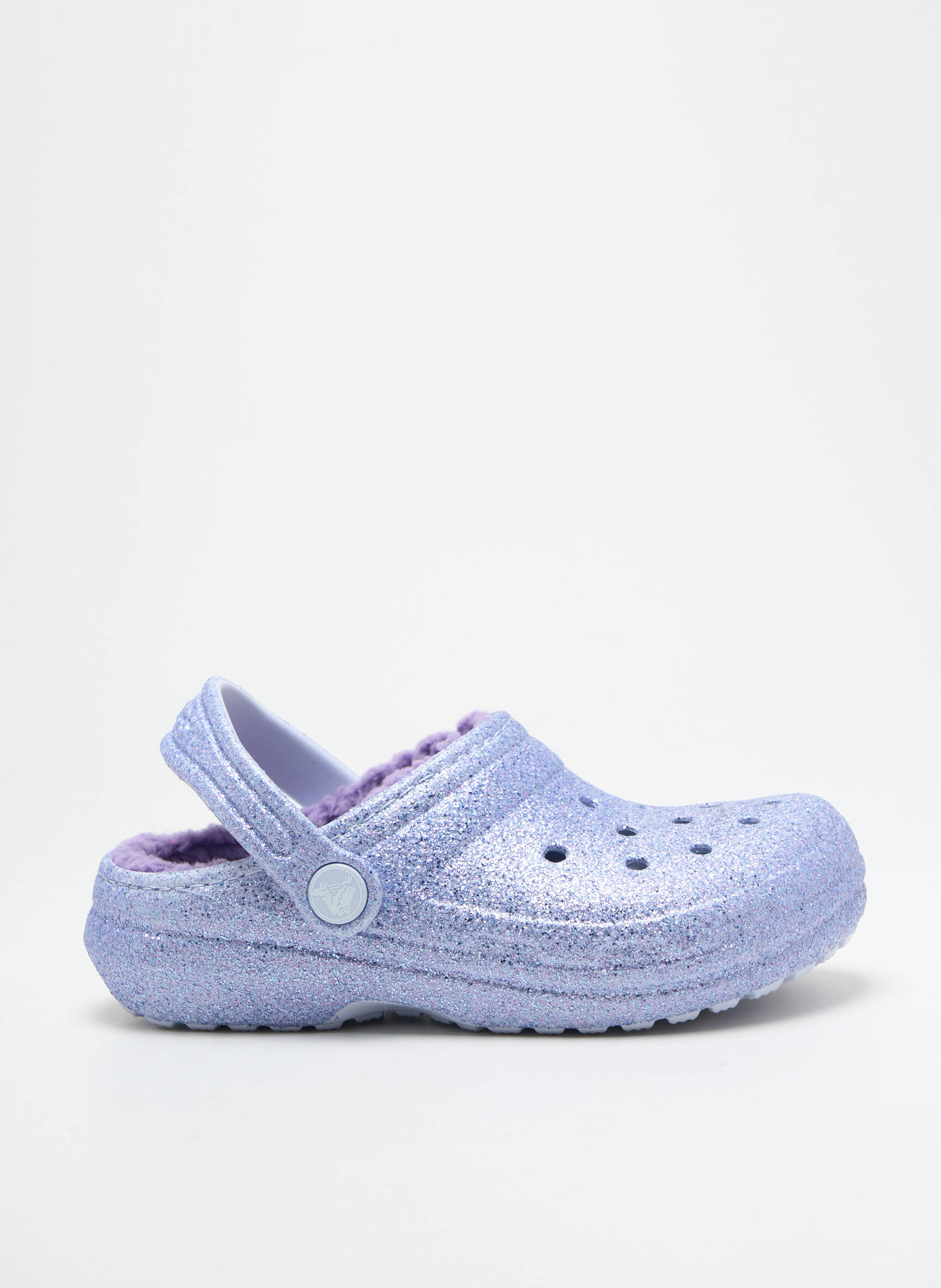 Mule/sabotai apvalus mygtukas apvalus mygtukas violetinis CROCS mergina