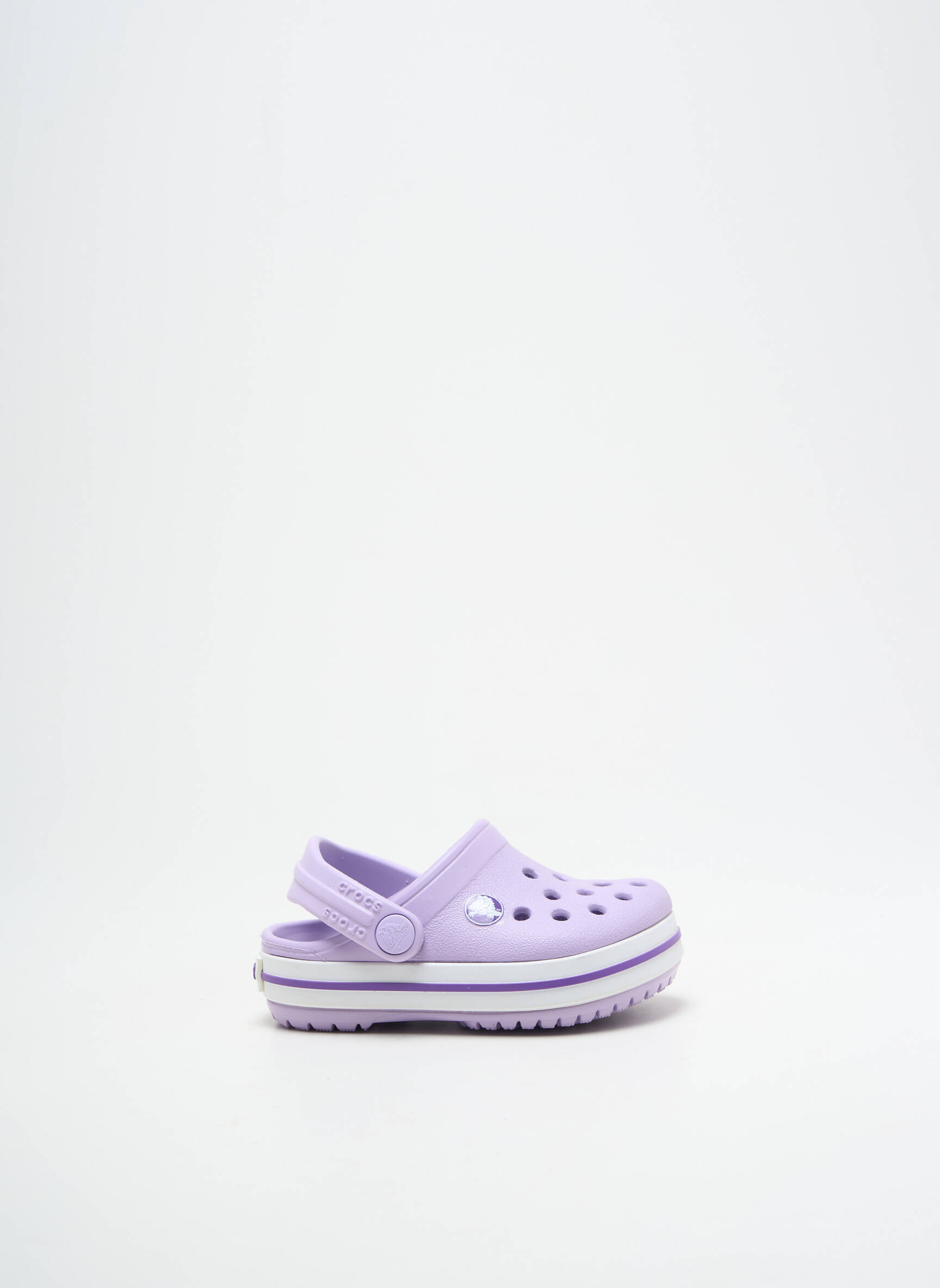Mule/sabotai apvalus mygtukas apvalus mygtukas violetinis CROCS mergina