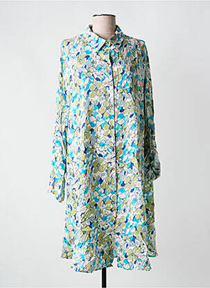Pusilgių suknelė gėlių raštas ilgos rankovės mėlyna LUSA moteris