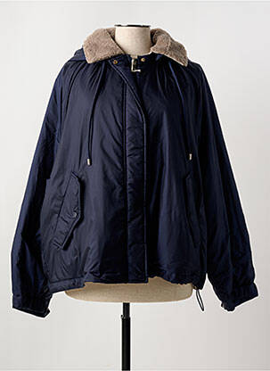 Parka ilgos rankovės su gobtuvu mėlyna MAX MARA moteris