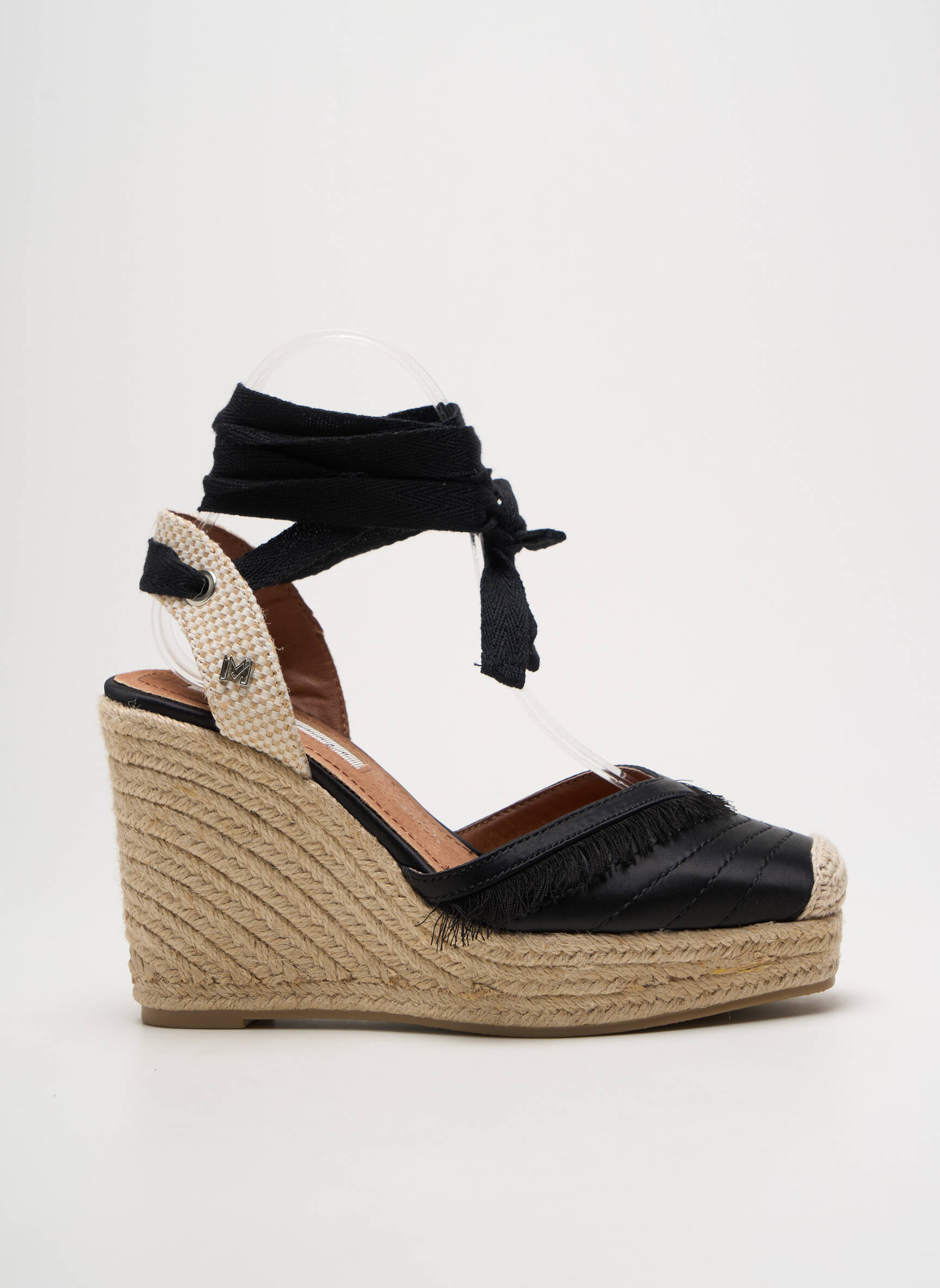 Espadrilės satino audinys 10 cm ir daugiau aukštakulniai juodas MARIAMARE moteris