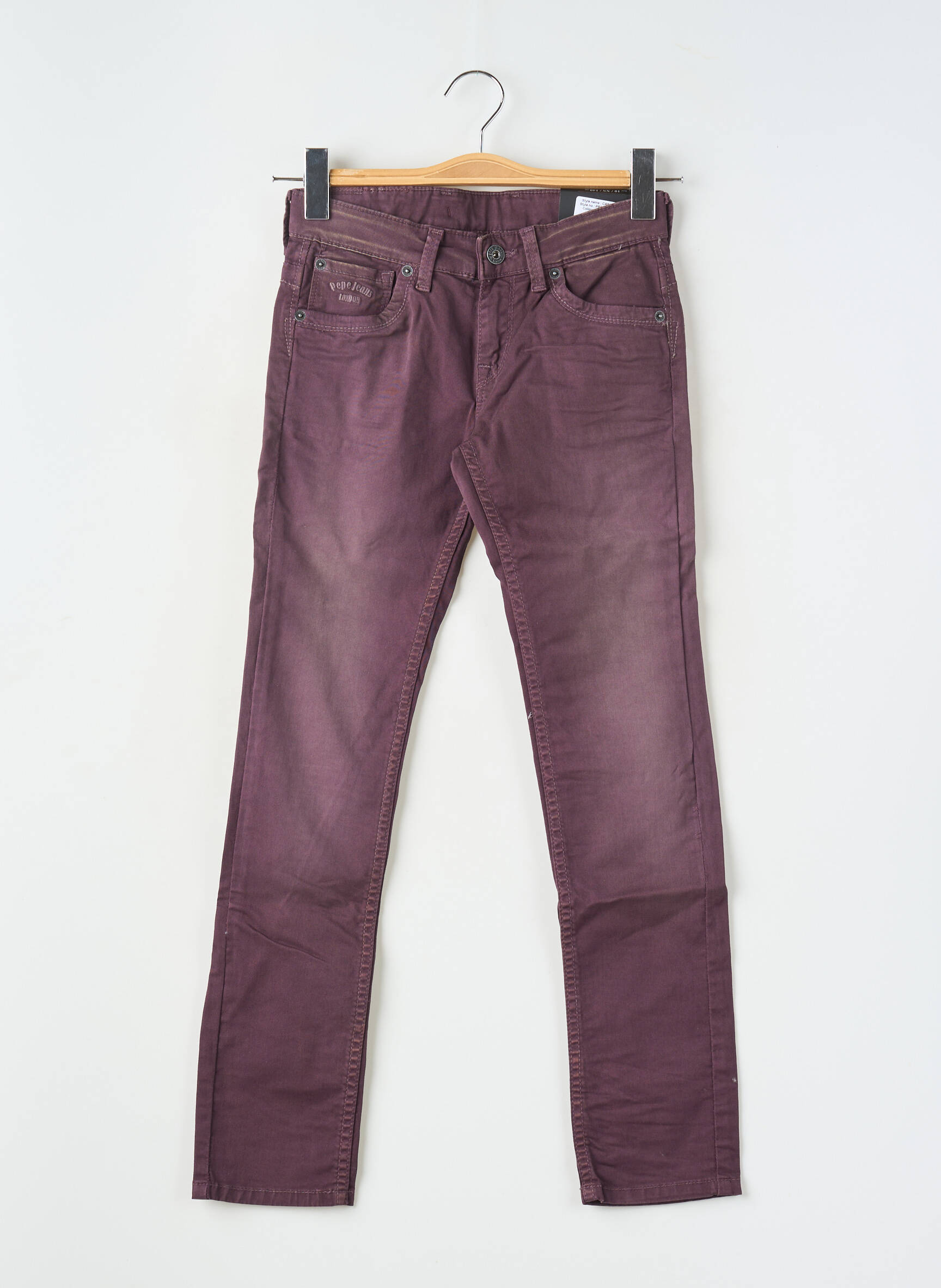 Lieknos kelnės uždarymas su užtrauktuku po mygtuku uždengimu violetinis PEPE JEANS mergina