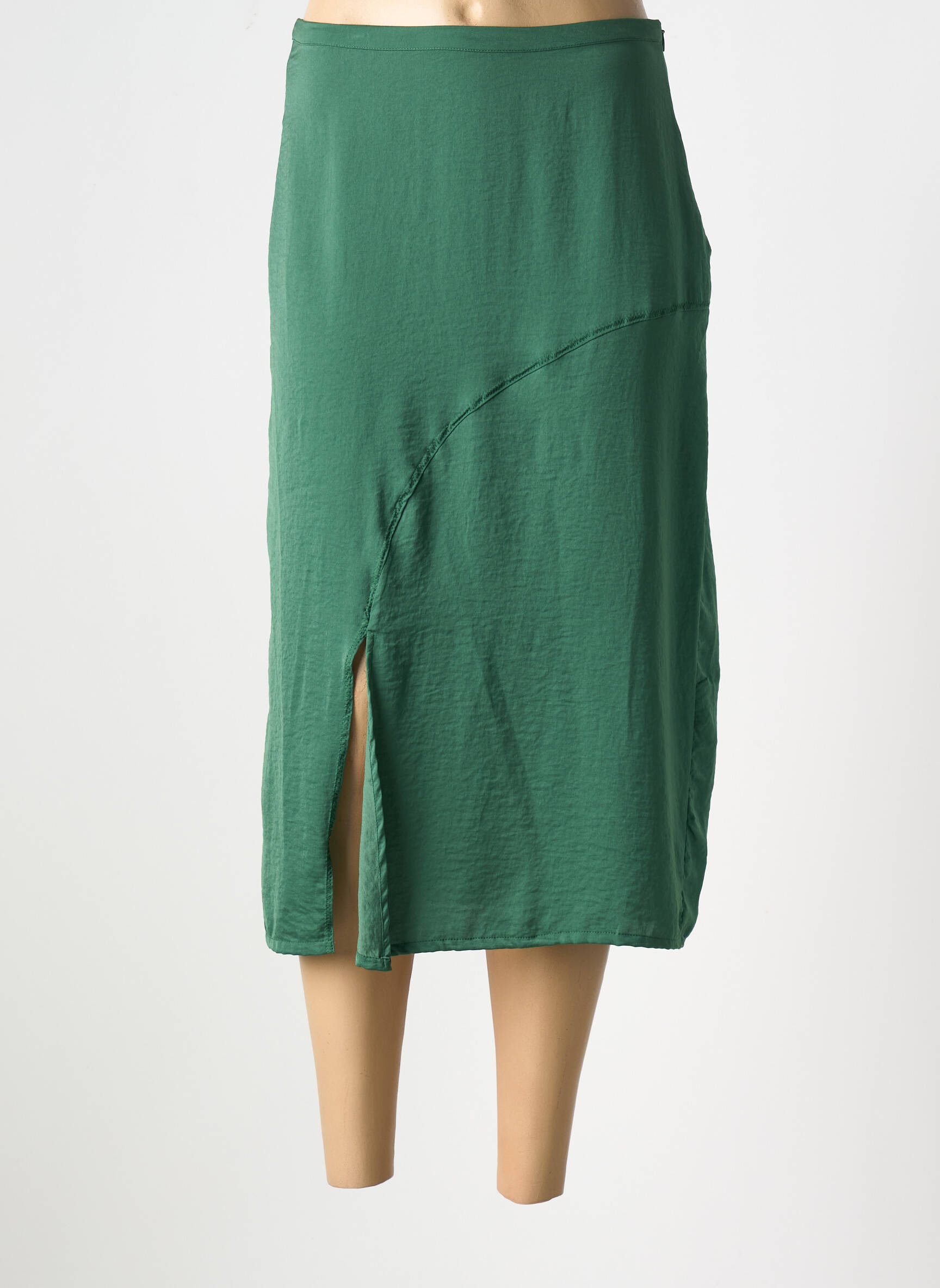 Pusilgis sijonas šoninė užtrauktuko uždarymo sistema žalias MD'M moteris