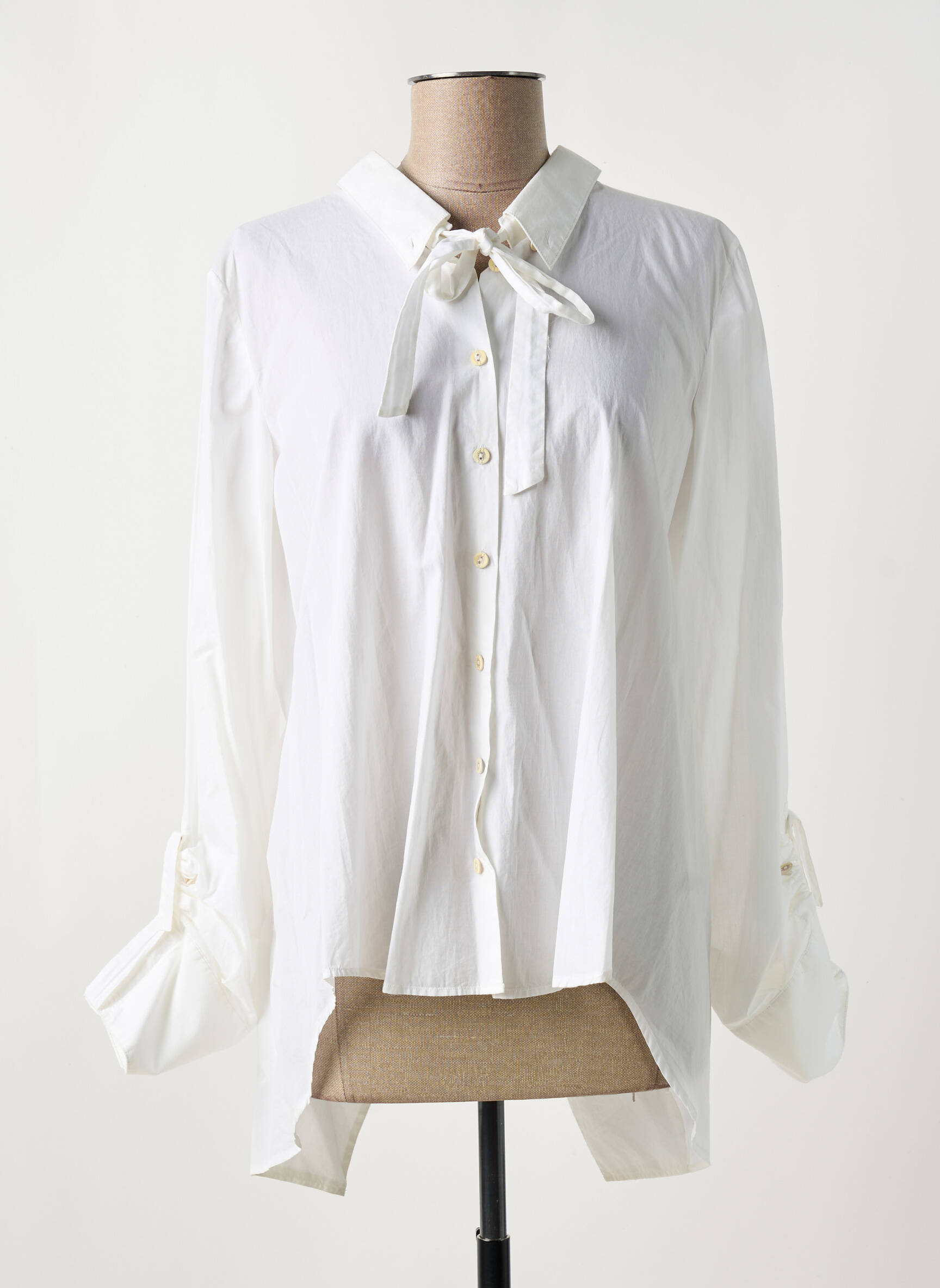 Ilgų rankovių tunika marškinių apykaklė baltas MARITHE & FRANCOIS GIRBAUD moteris