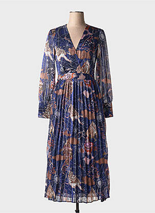 Pusilgių suknelė fantazijos raštas ilgos rankovės mėlyna SCOTCH & SODA moteris