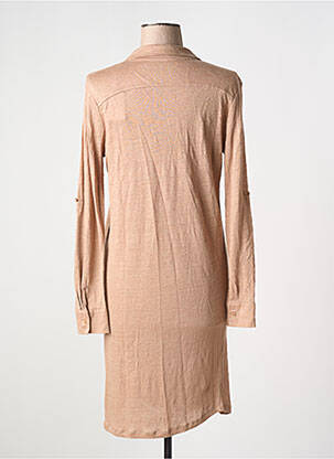 Pusilgių suknelė ilgos rankovės ilgos rankovės rožinė MAJESTIC FILATURES moteris