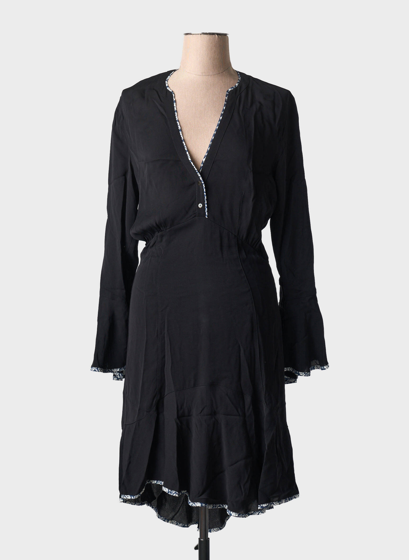 Pusilgių suknelė krepos audinys ilgos rankovės juodas SCOTCH & SODA moteris