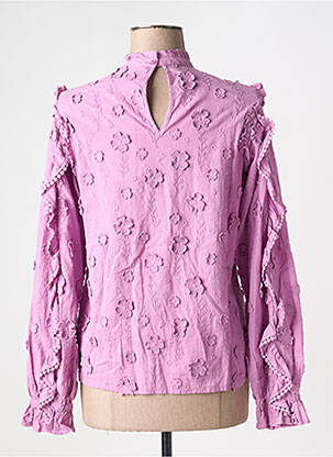 Bluzonai popelinos audinys, kuris pasižymi lygiu ir tankiu paviršiumi. ilgos rankovės violetinis FABIENNE CHAPOT moteris