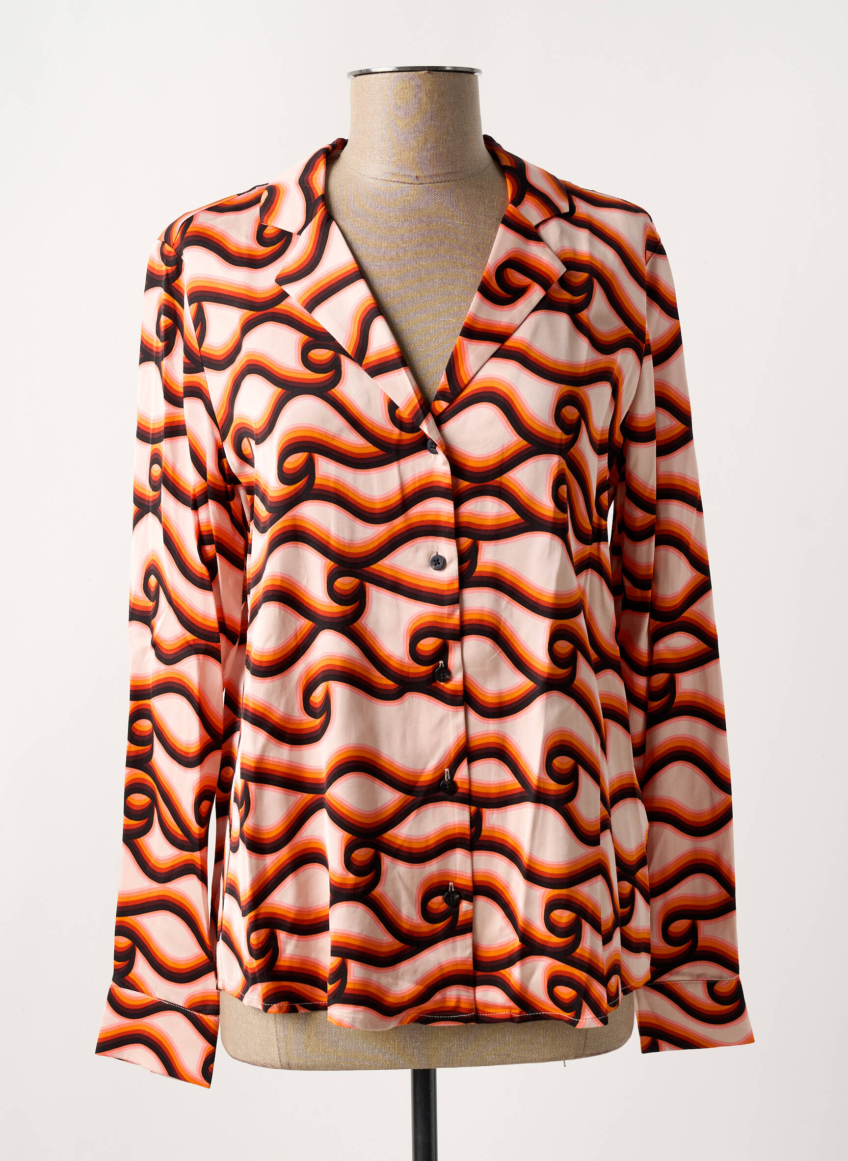 Moteriškas marškinys centrinė iškirptė ilgos rankovės oranžinė SCOTCH & SODA moteris