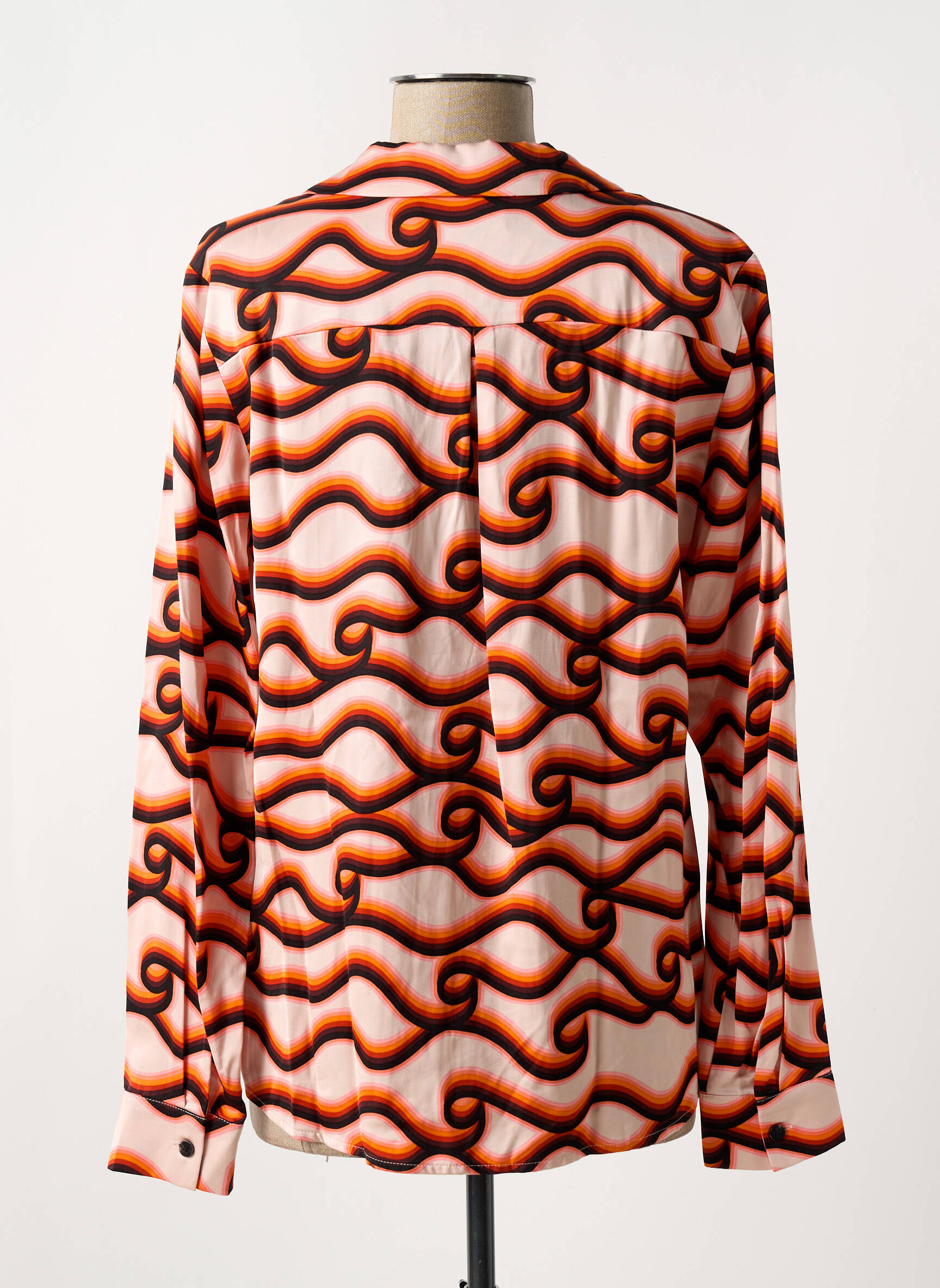 Moteriškas marškinys centrinė iškirptė ilgos rankovės oranžinė SCOTCH & SODA moteris