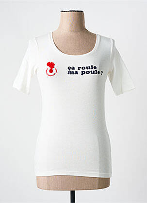 T-marškinys floqué serigrafija trumpas rankovės baltas LA PETITE FRANCAISE moteris