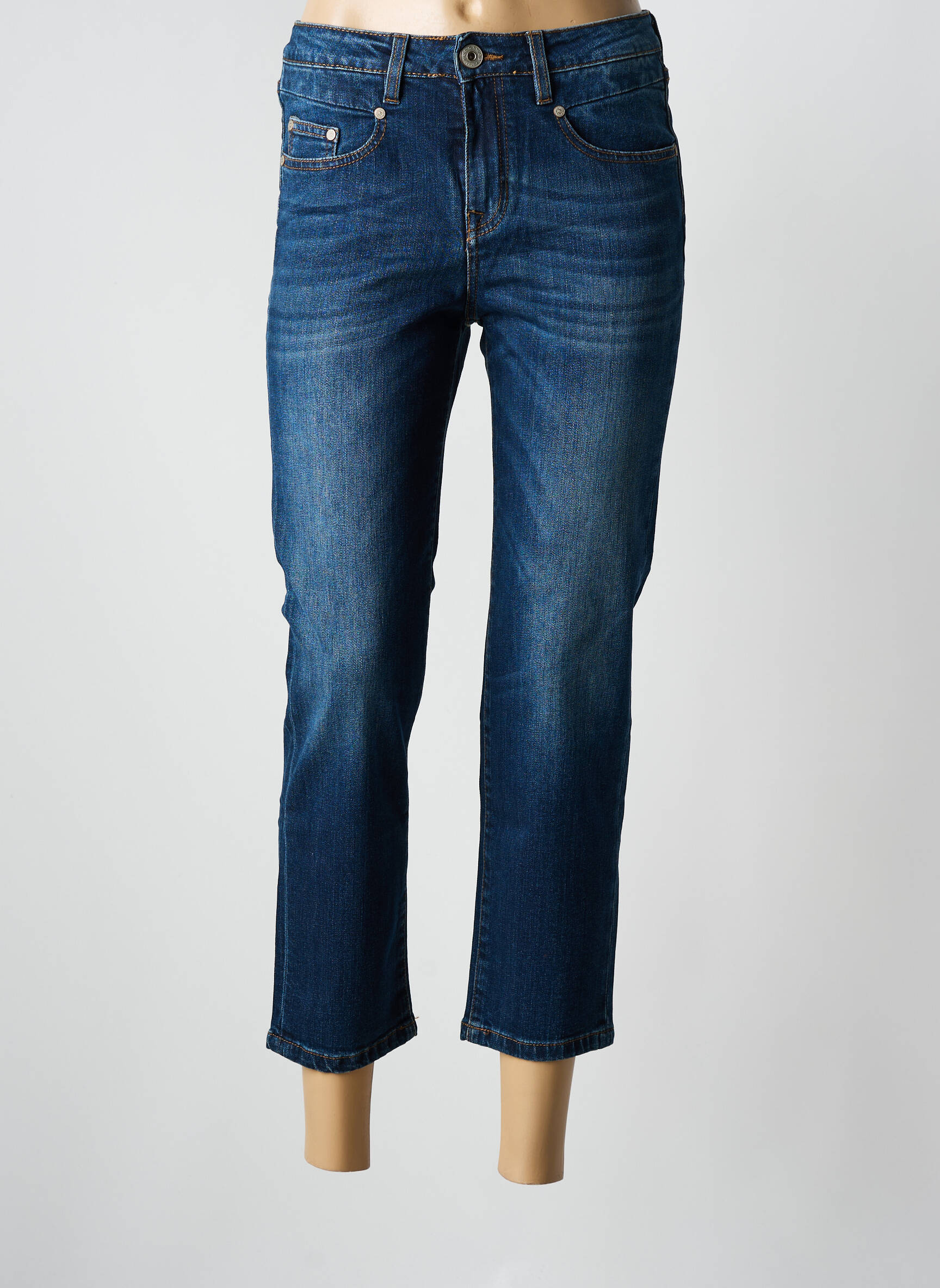 Pusilgių kelnių tiesi kirpimas normala dydis mėlyna DENIM STUDIO moteris