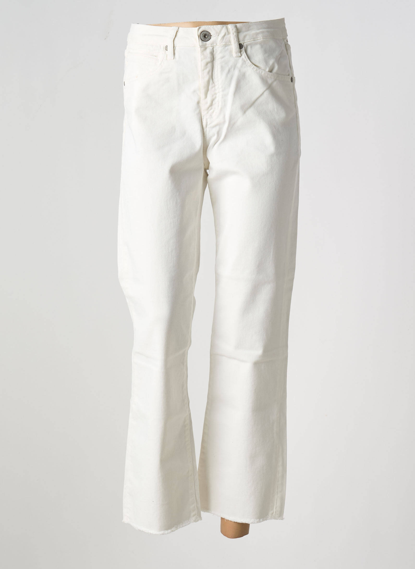 7/8 kelnės uždarymas su užtrauktuku po mygtuku uždengimu baltas DENIM STUDIO moteris