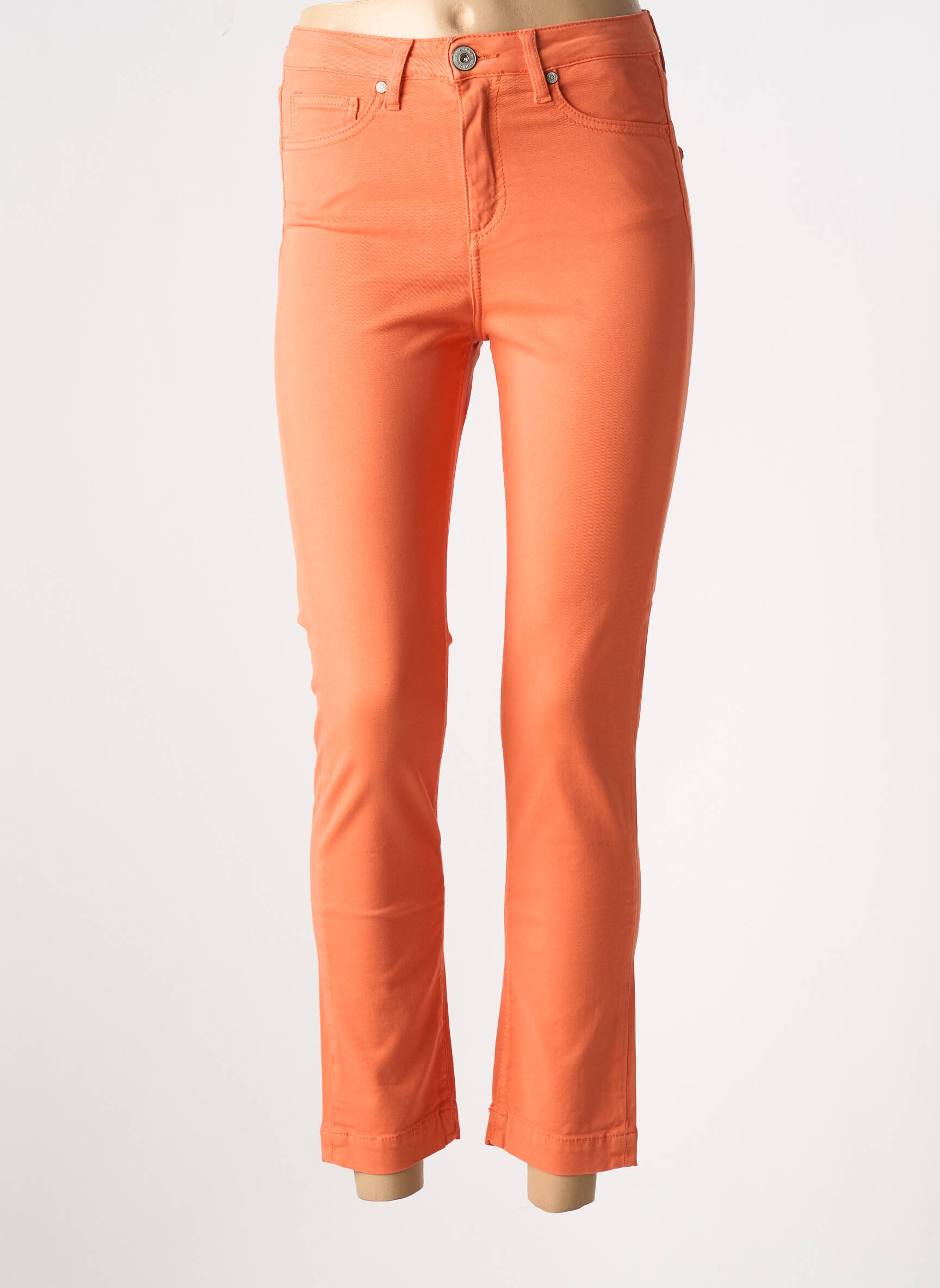 7/8 kelnės uždarymas su užtrauktuku po mygtuku uždengimu oranžinė DENIM STUDIO moteris