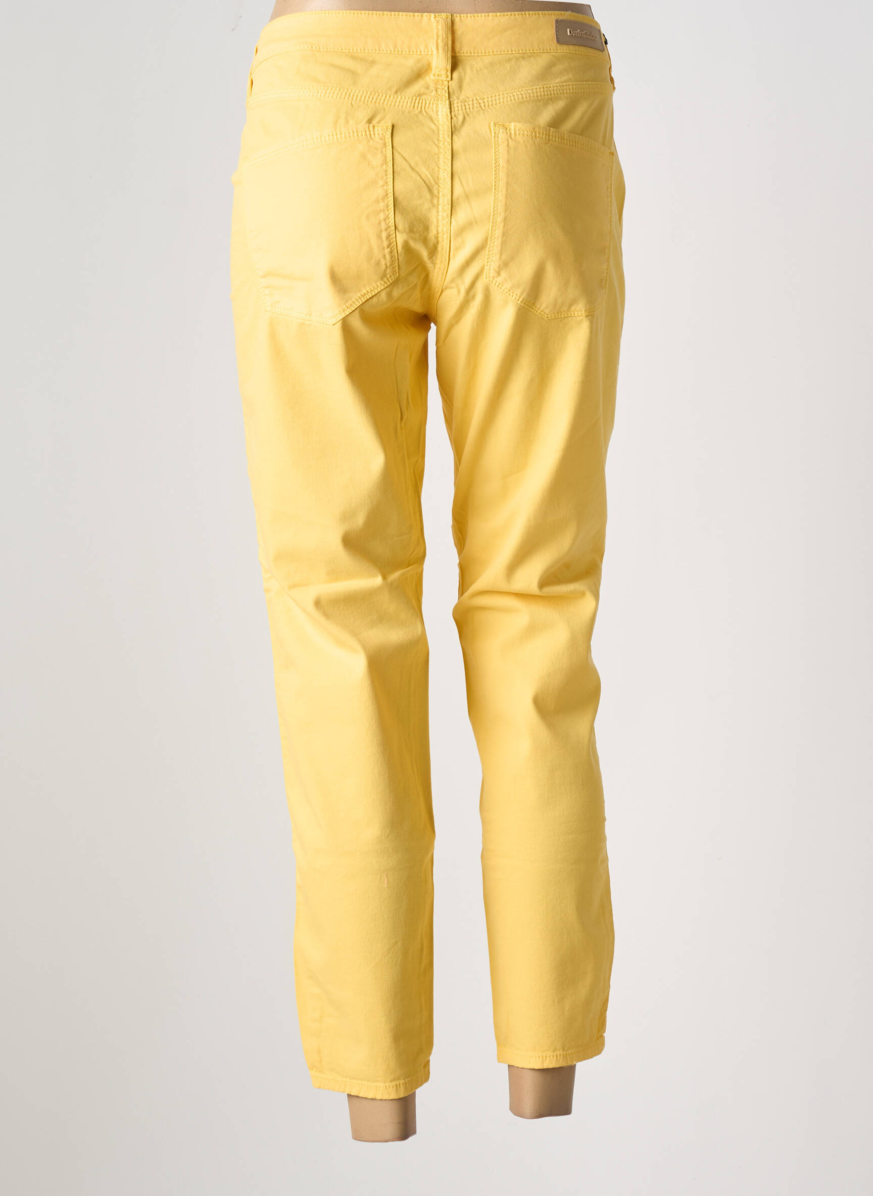 7/8 kelnės uždarymas su užtrauktuku po mygtuku uždengimu geltona DENIM STUDIO moteris