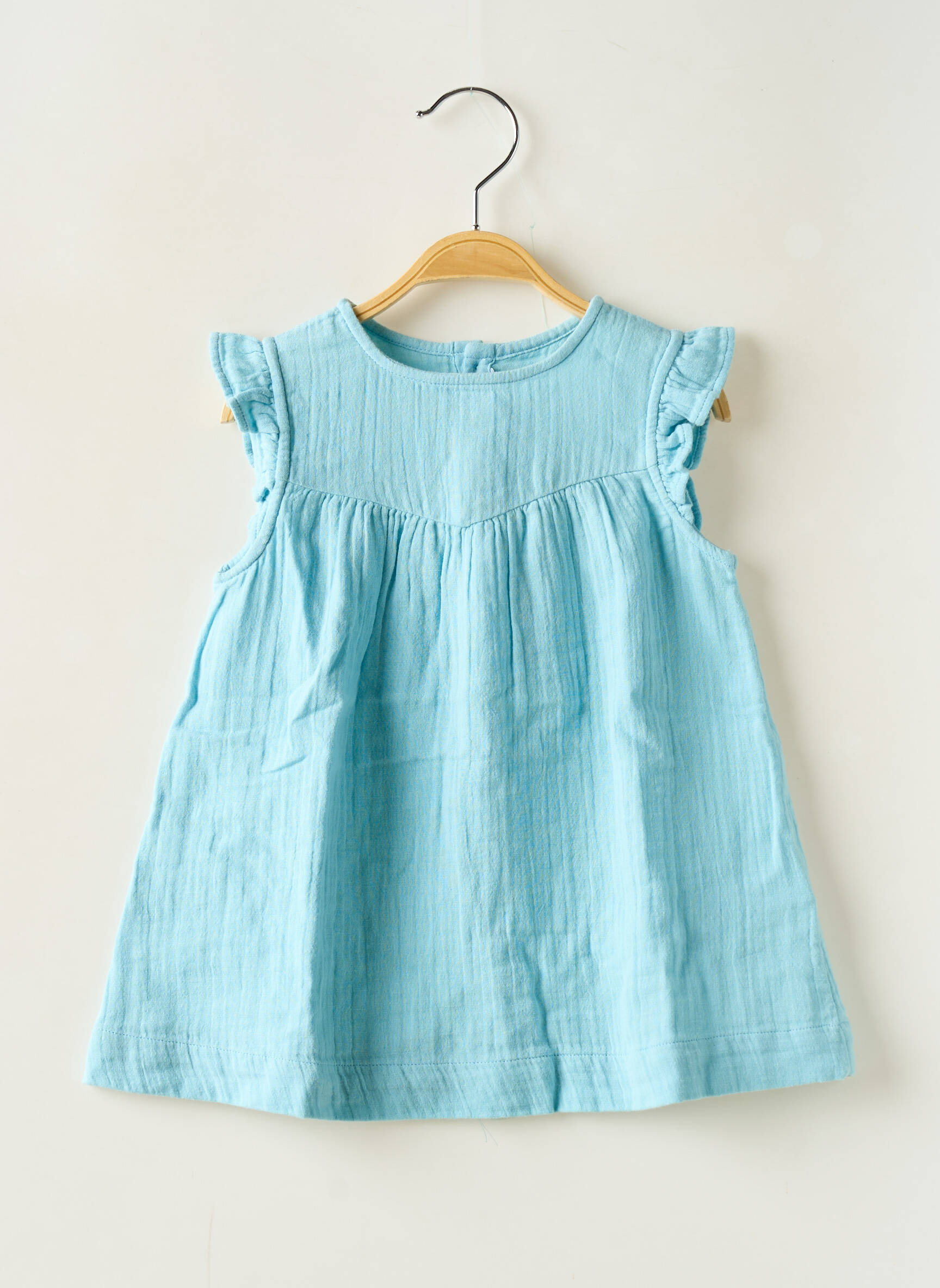 Pusilgių suknelė trumpas rankovės trumpas rankovės mėlyna PETIT BATEAU mergina