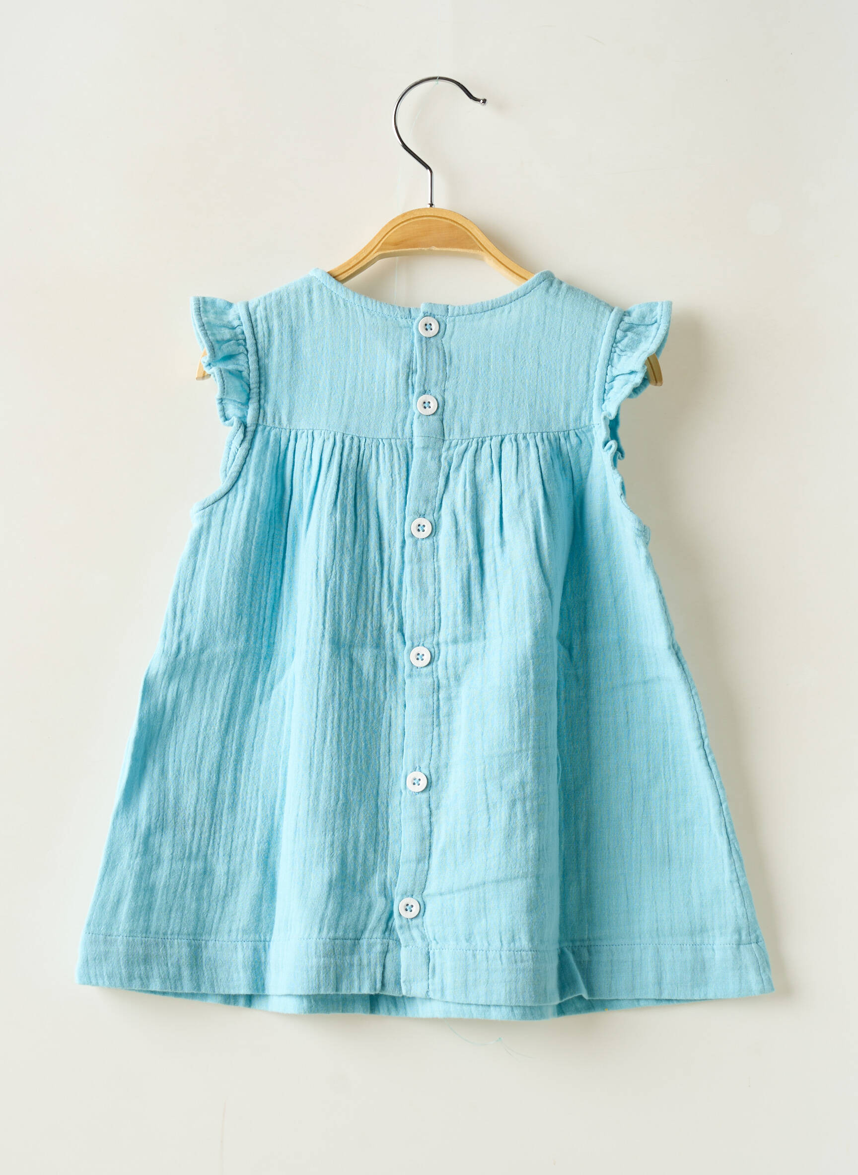 Pusilgių suknelė trumpas rankovės trumpas rankovės mėlyna PETIT BATEAU mergina