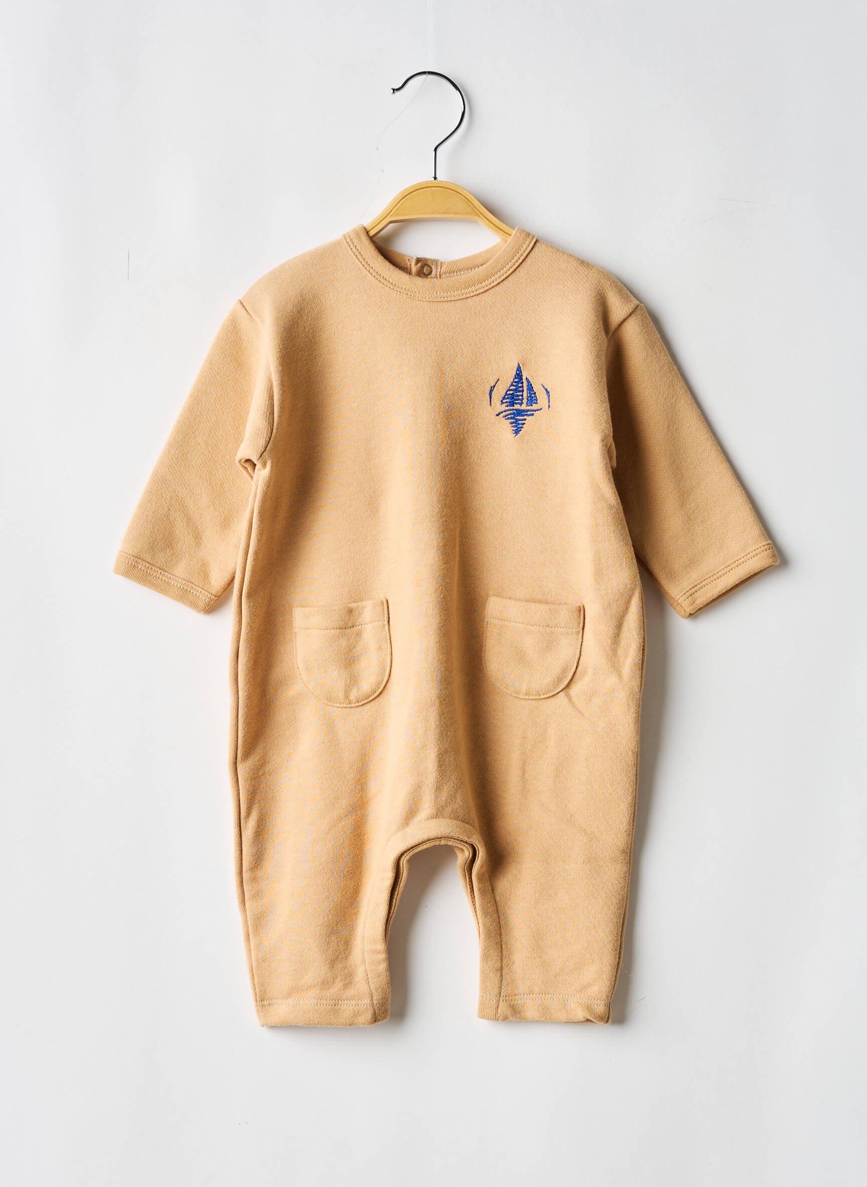 Kombinezonas tiesi kirpimas ilgos rankovės bežinis PETIT BATEAU vaikas