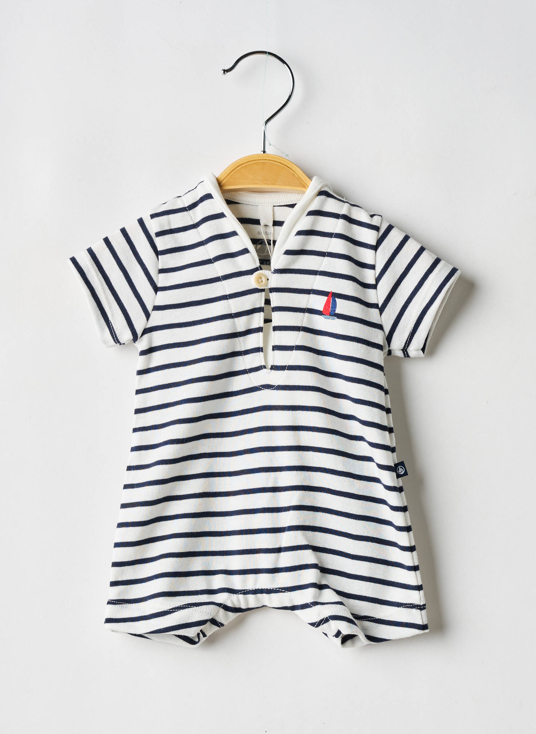 Kombinezonas fantazijos raštas trumpas rankovės baltas PETIT BATEAU berniukas