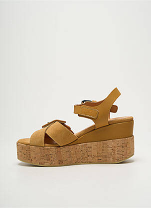 Sandalai/nu pėdos satino audinys kulnas nuo 7 iki 9 cm rudas MINKA DESIGN moteris