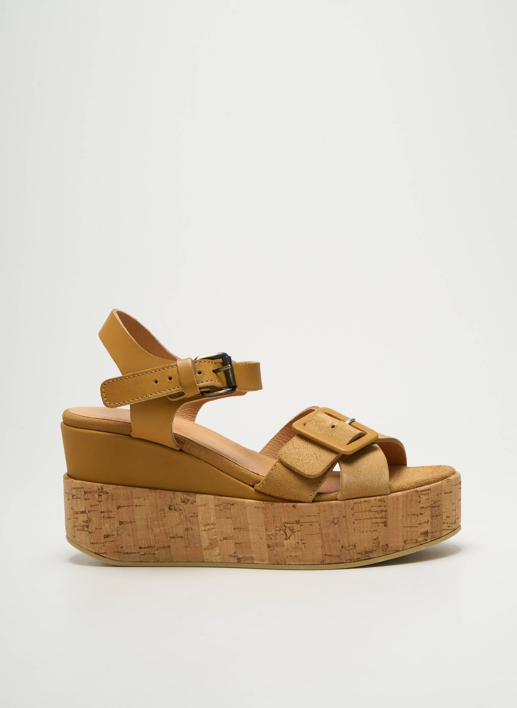 Sandalai/nu pėdos satino audinys kulnas nuo 7 iki 9 cm rudas MINKA DESIGN moteris