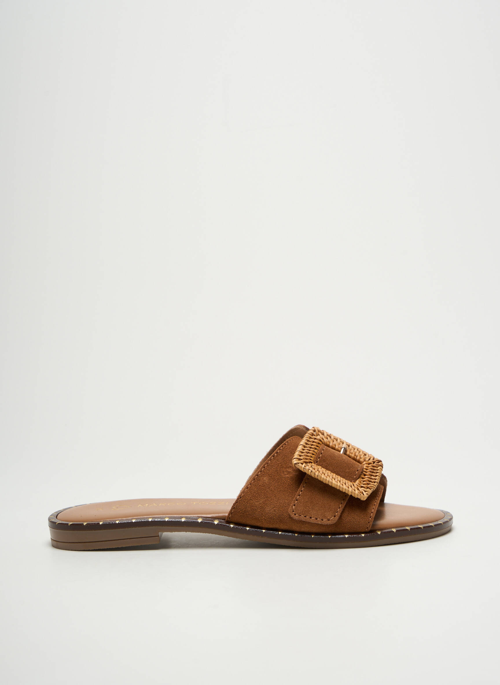 Mule/sabotai chiquet plokščias kulnas iki 3 cm rudas MARCO TOZZI moteris