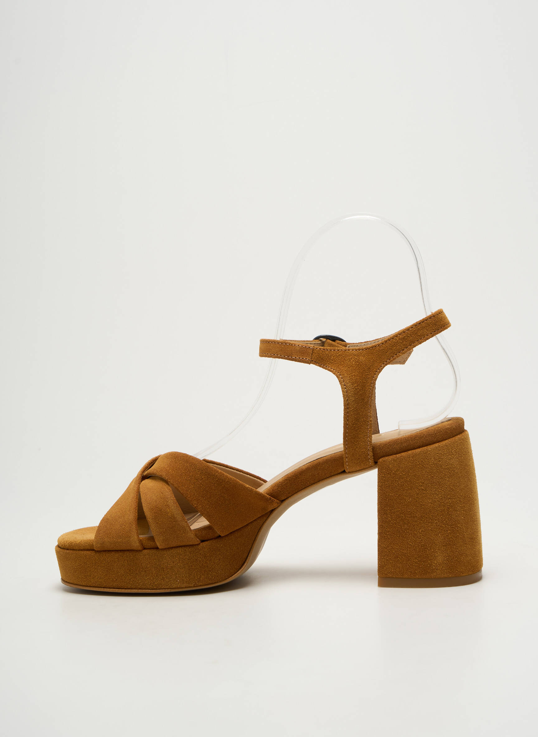 Sandalai/nu pėdos užsegimas kilpa(s) kulnas nuo 7 iki 9 cm rudas REQINS moteris