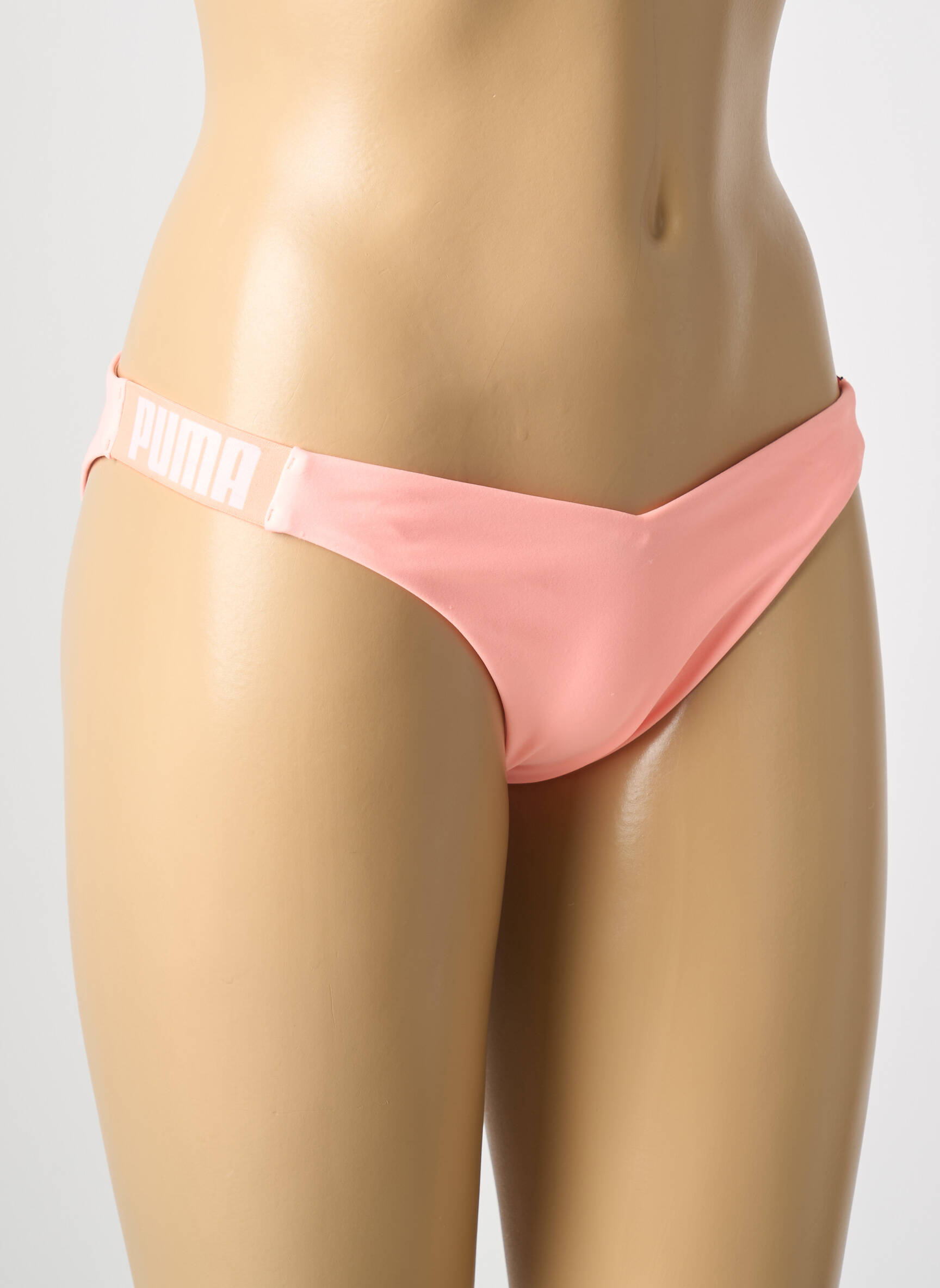 Maudymosi kelnaitės satino efektas bikini oranžinė PUMA moteris