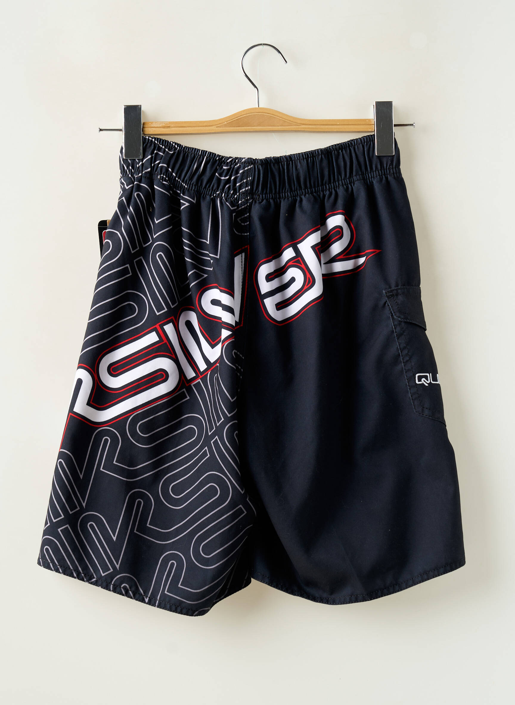Maudymosi šortas satino efektas juodas QUIKSILVER berniukas