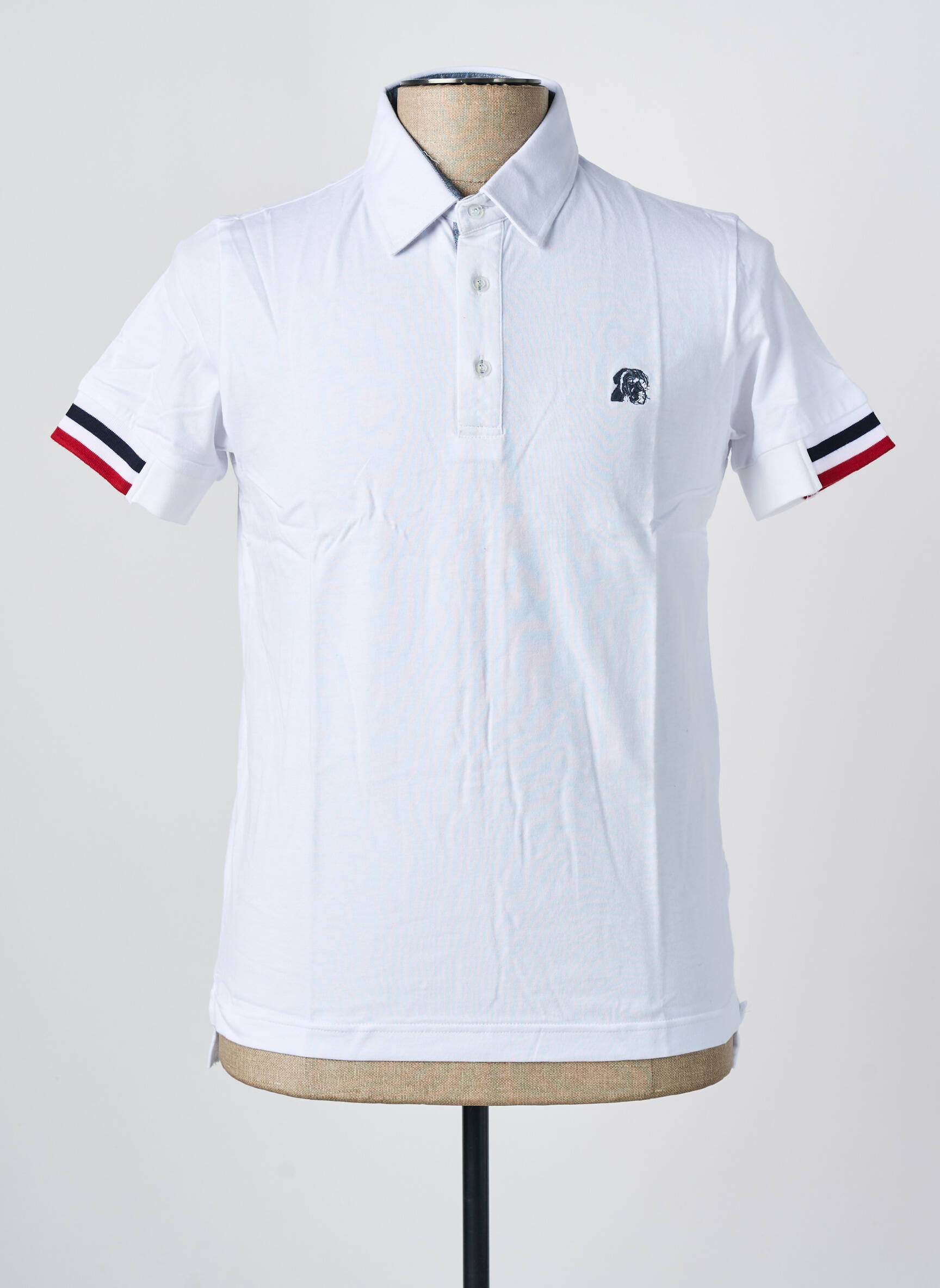 Polo jersey audinys trumpas rankovės baltas UGHOLIN vyras