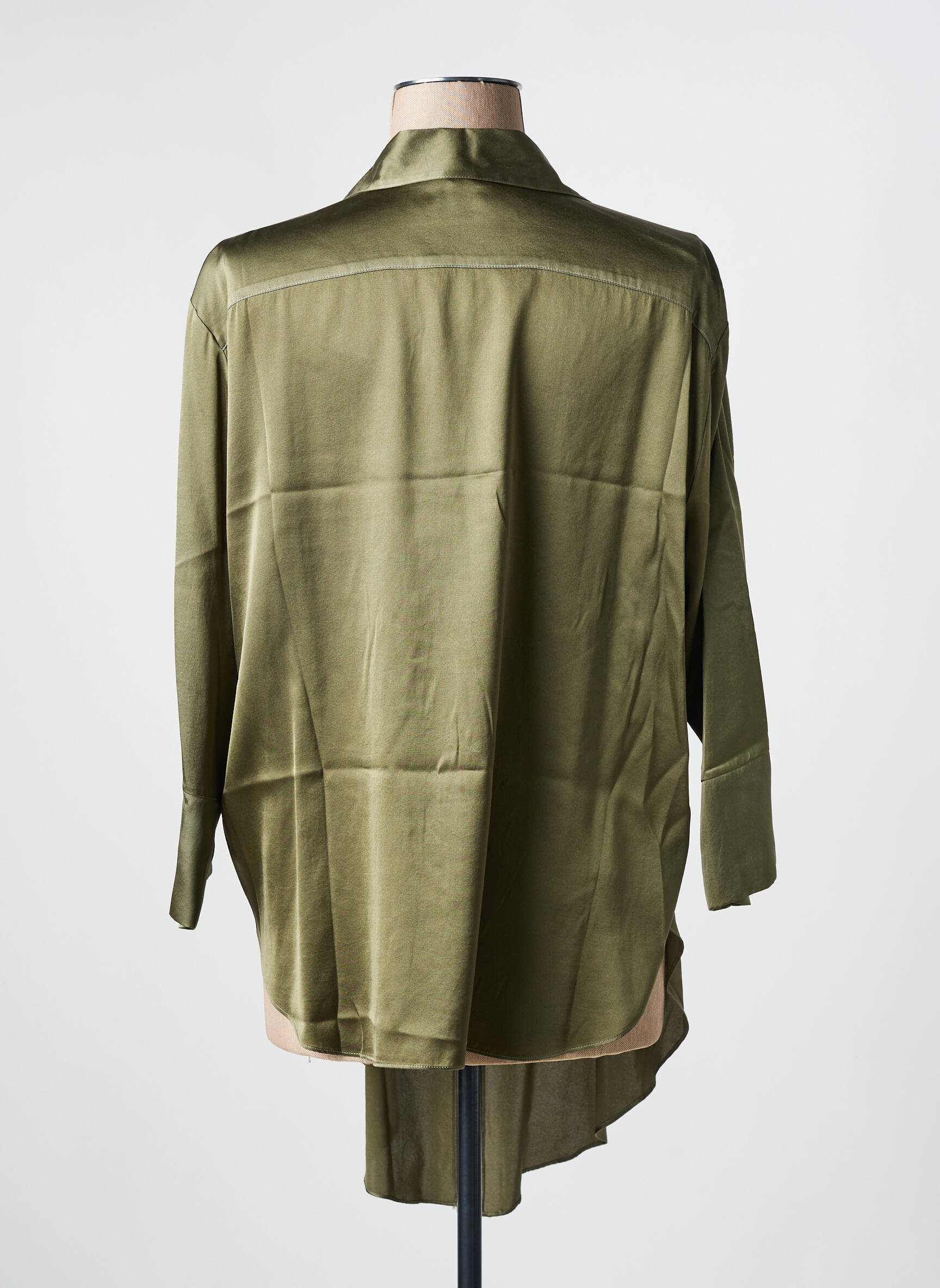Ilgų rankovių tunika marškinių apykaklė žalias HER SHIRT moteris