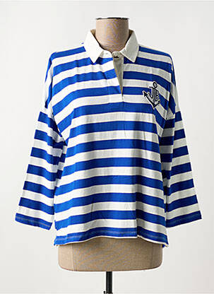 Polo 3/4 rankovės 3/4 rankovės mėlyna JANE BLUE moteris